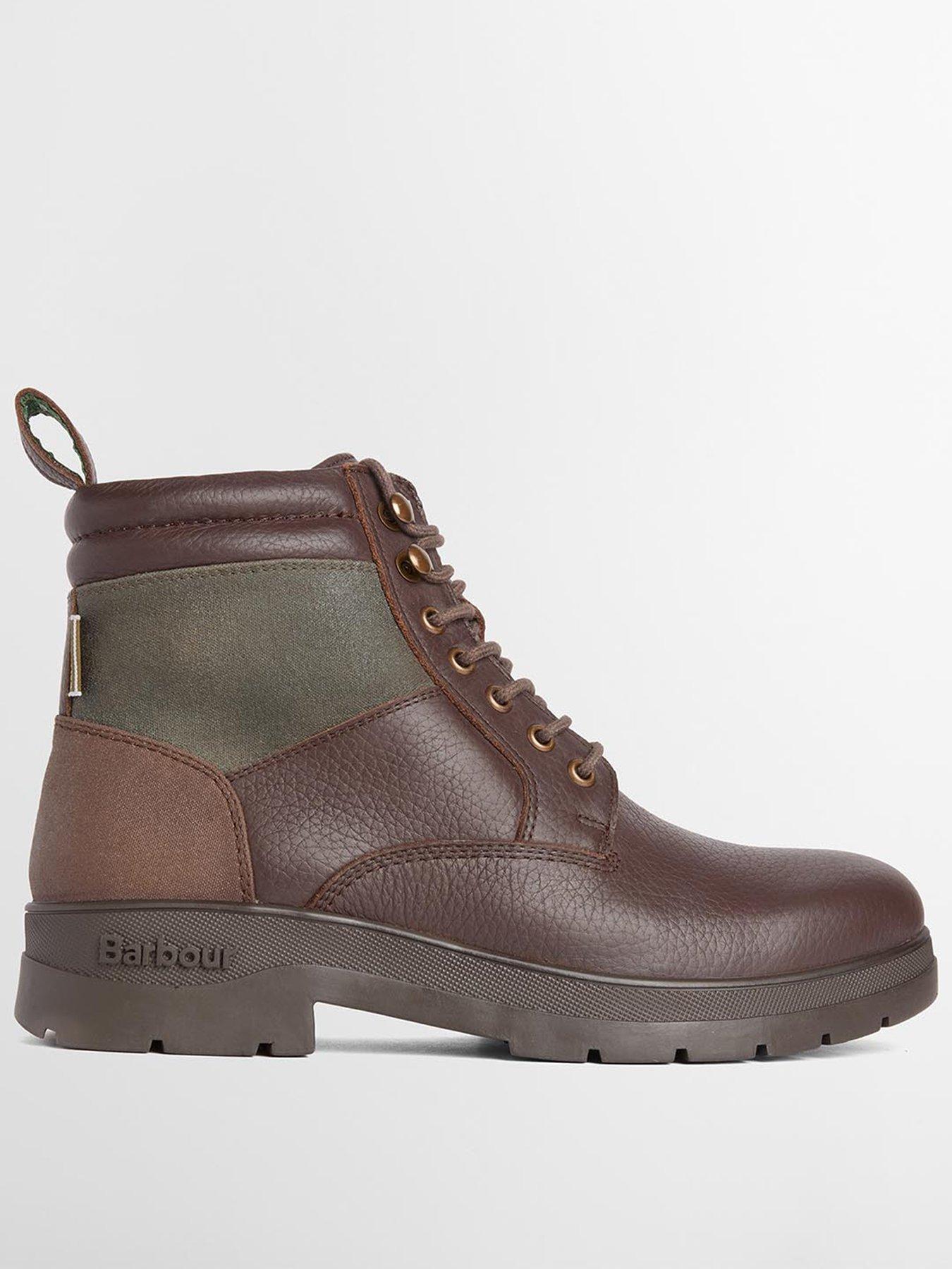 Image 1 of 5 of Barbour Mens Eslington Lace-Up Padded Collar Boots - Dark Brown