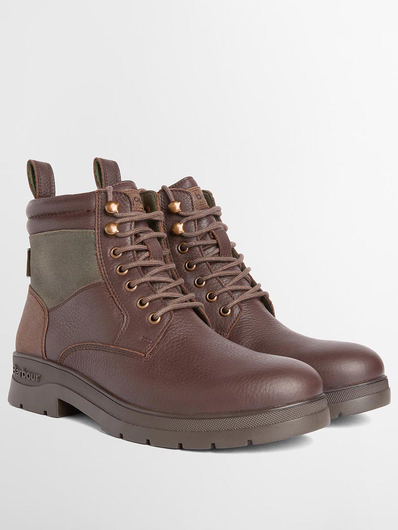 Image 2 of 5 of Barbour Mens Eslington Lace-Up Padded Collar Boots - Dark Brown