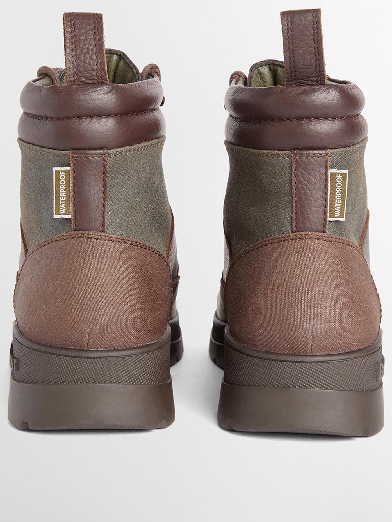 Image 3 of 5 of Barbour Mens Eslington Lace-Up Padded Collar Boots - Dark Brown