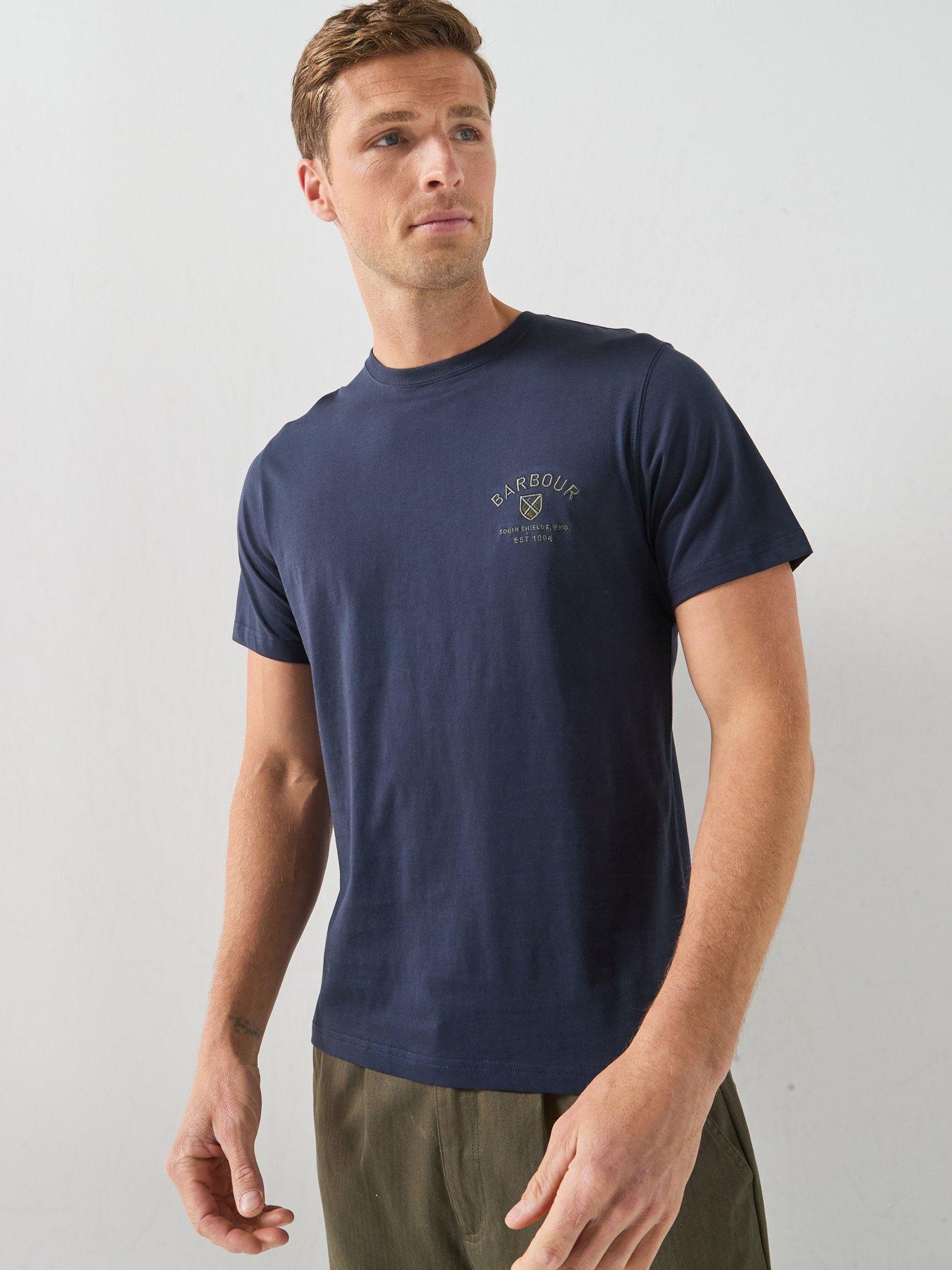 Barbour Tartan Tailored Crest Logo T-Shirt - Navy
