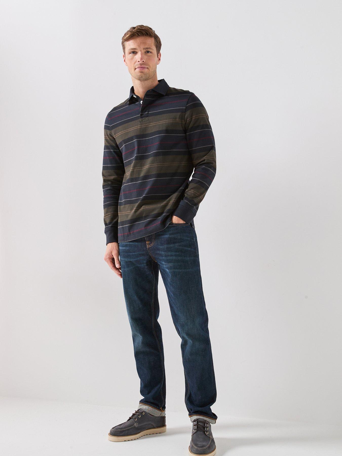 Image 3 of 5 of Barbour Mens Frith Striped Rugby Shirt - Navy