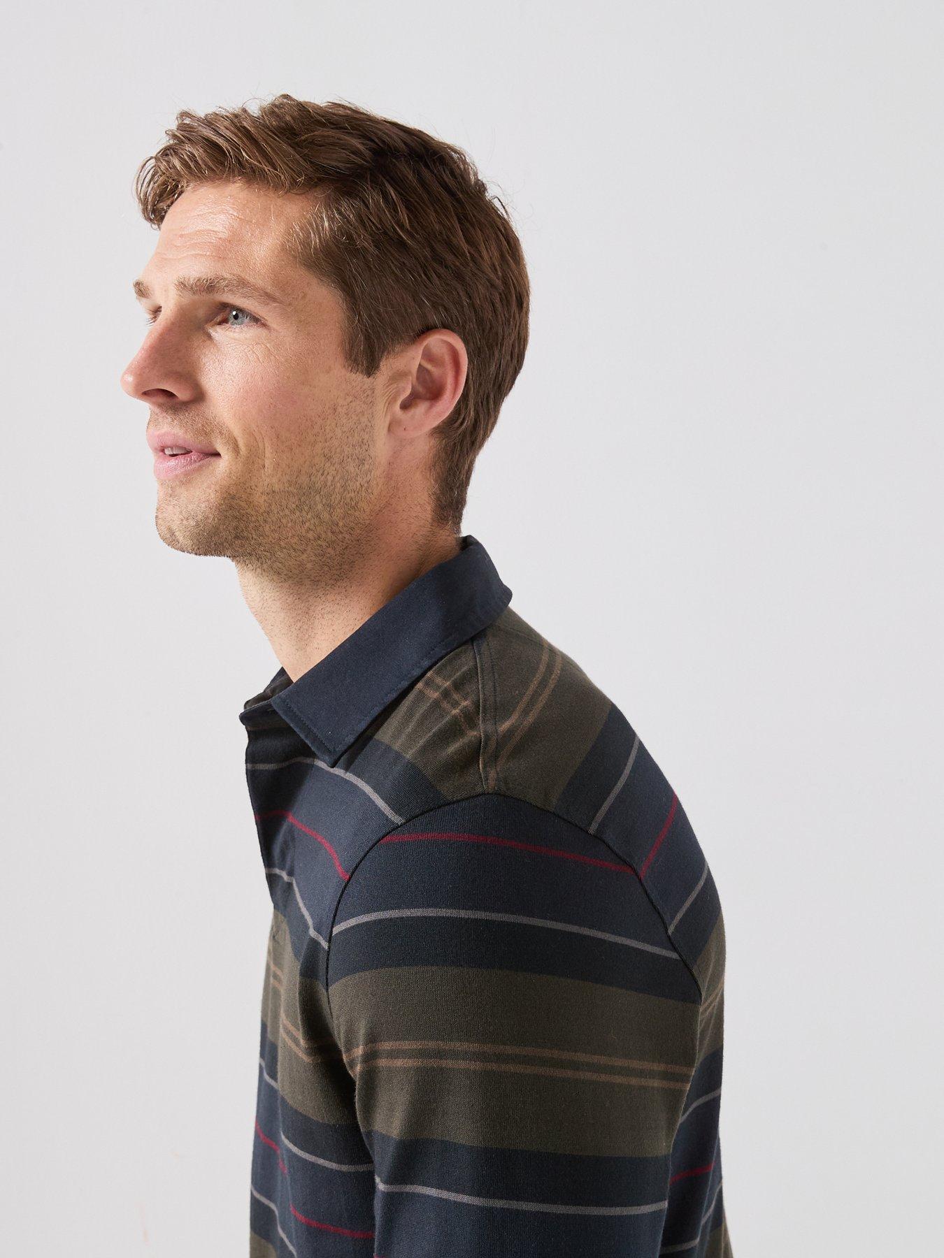 Image 4 of 5 of Barbour Mens Frith Striped Rugby Shirt - Navy