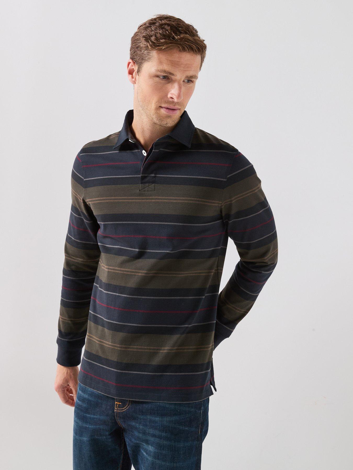 Image 5 of 5 of Barbour Mens Frith Striped Rugby Shirt - Navy