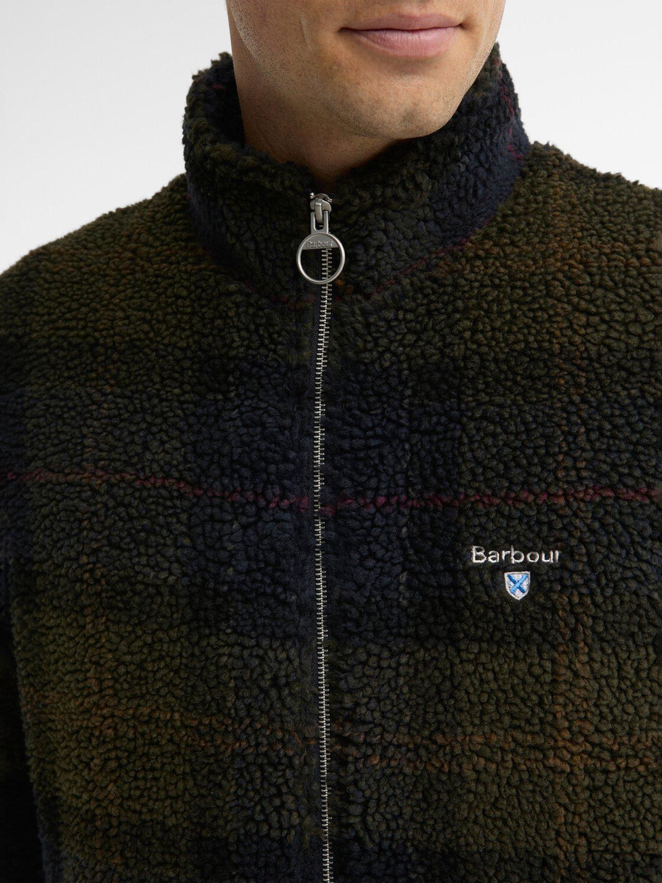 Image 5 of 6 of Barbour Mens Tartan Borg Full Zip Fleece Sweatshirt - Navy