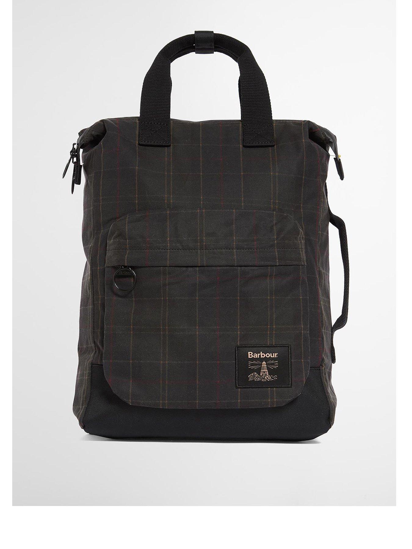 Image 1 of 4 of Barbour Field Classic Tartan Wax Backpack - Green