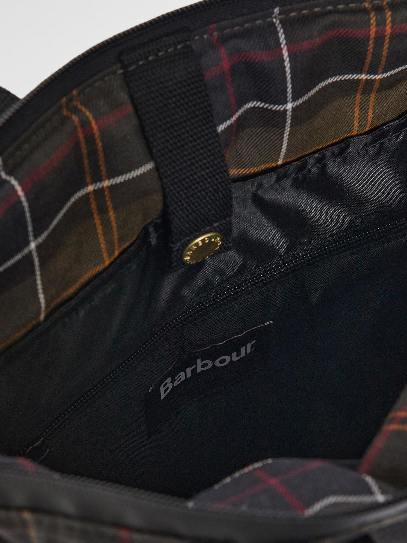 Image 3 of 4 of Barbour Field Classic Tartan Wax Backpack - Green