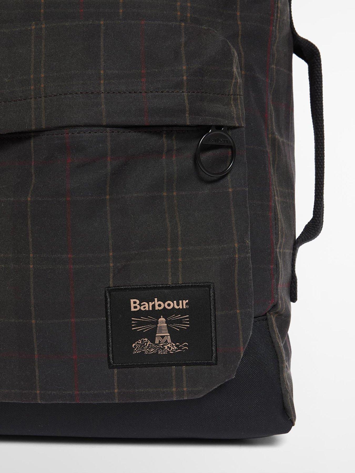 Image 4 of 4 of Barbour Field Classic Tartan Wax Backpack - Green