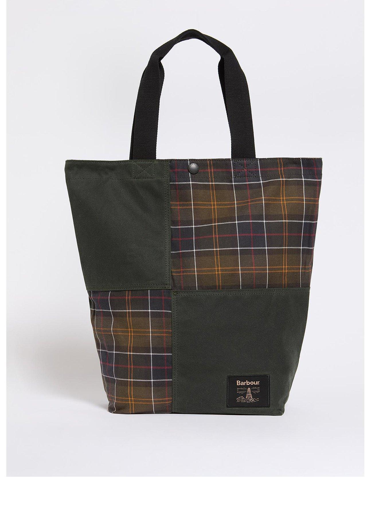 Image 1 of 4 of Barbour Field Patchwork Tote Bag - Green