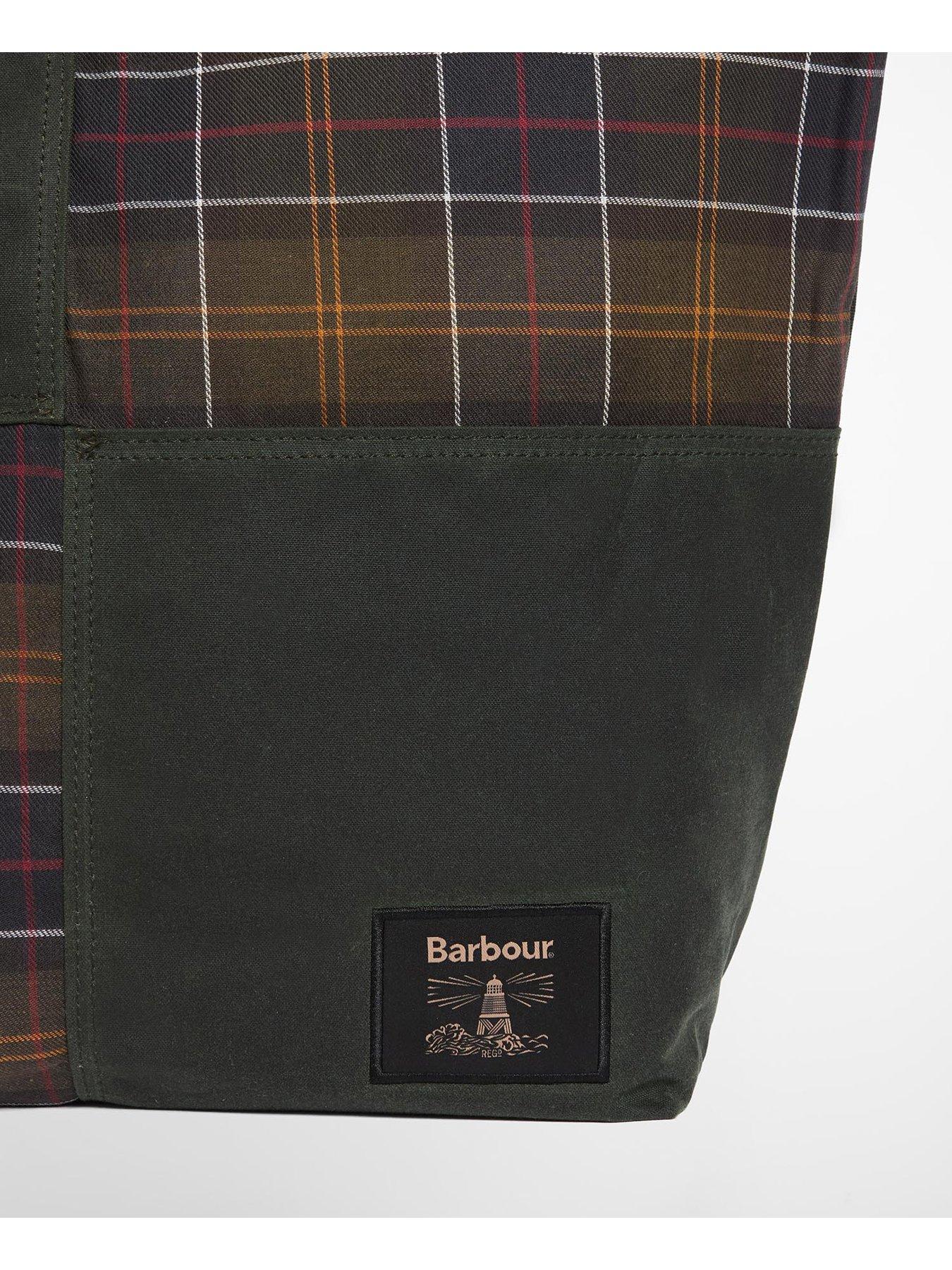 Image 4 of 4 of Barbour Field Patchwork Tote Bag - Green