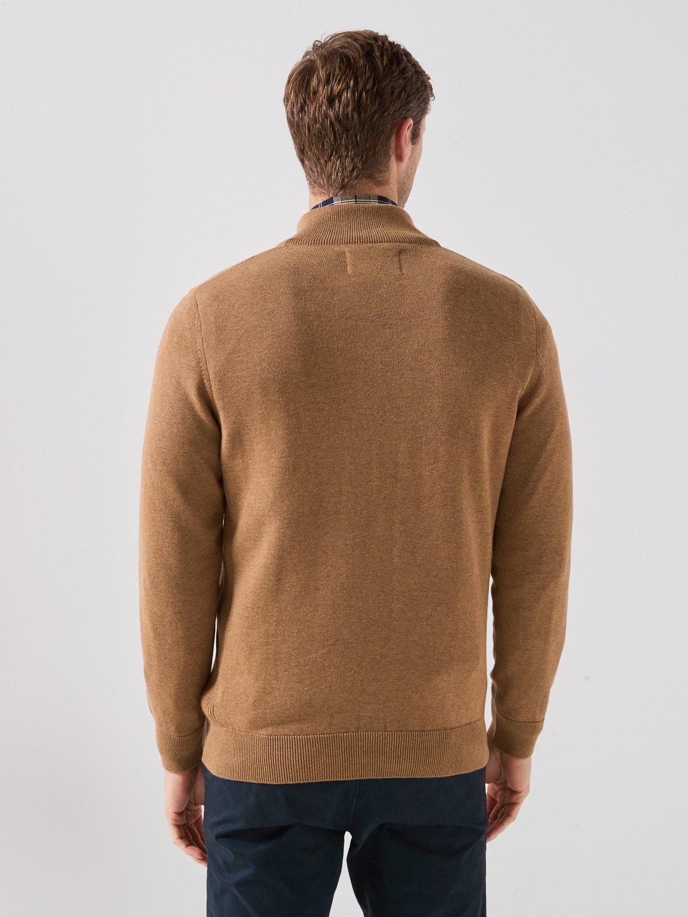 Image 2 of 6 of Barbour Cotton Half Zip Knitted Jumper - Beige