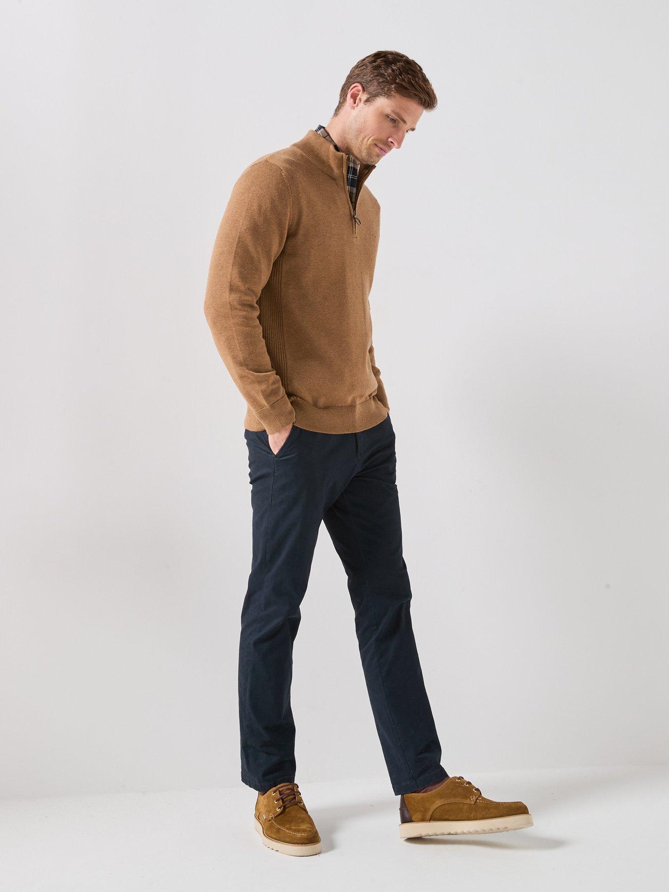 Image 5 of 6 of Barbour Cotton Half Zip Knitted Jumper - Beige