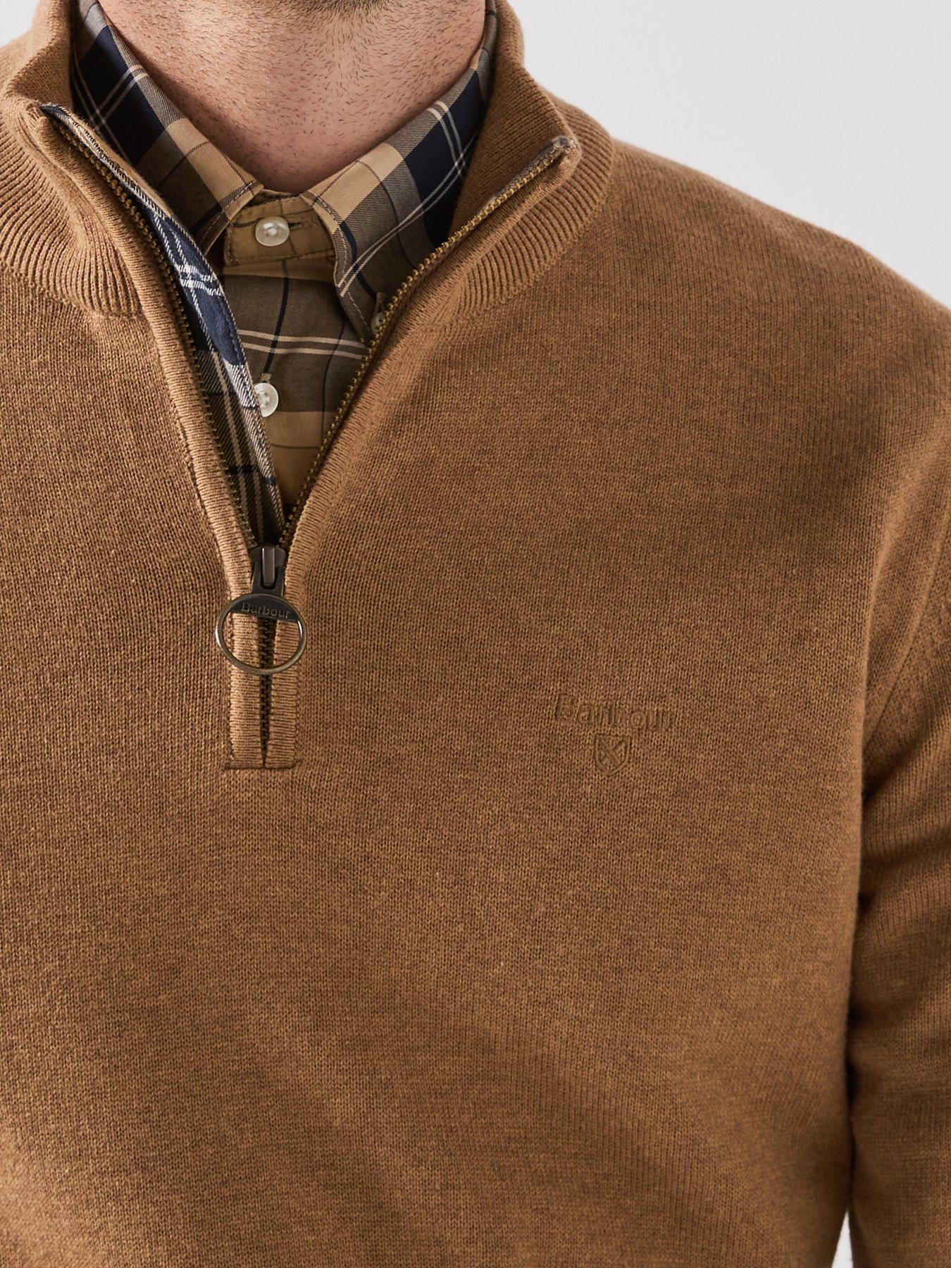 Image 6 of 6 of Barbour Cotton Half Zip Knitted Jumper - Beige