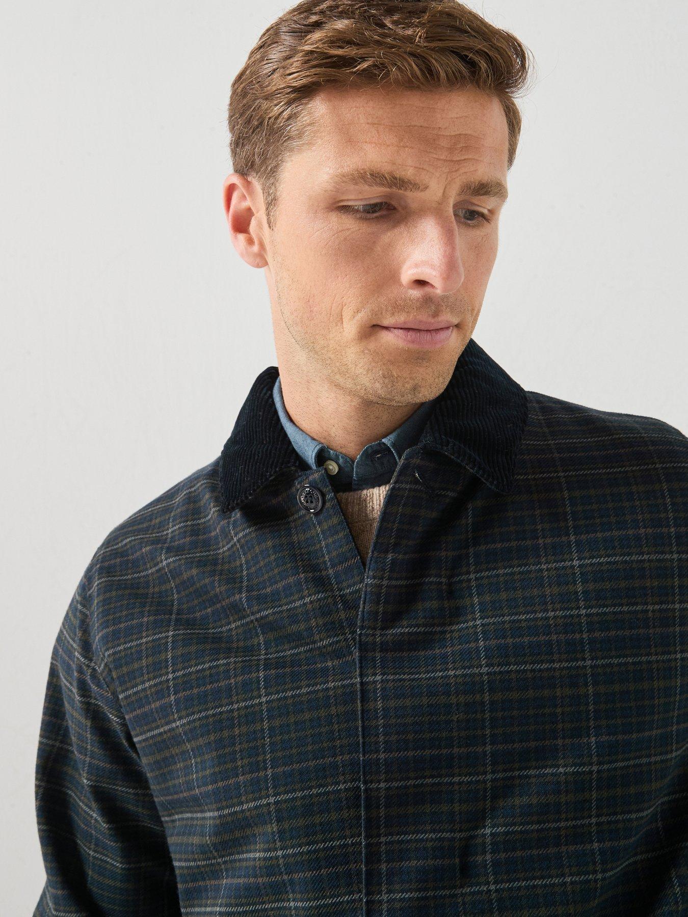 Image 4 of 5 of Barbour Winter Tartan Lorden Waterproof Mac - Navy