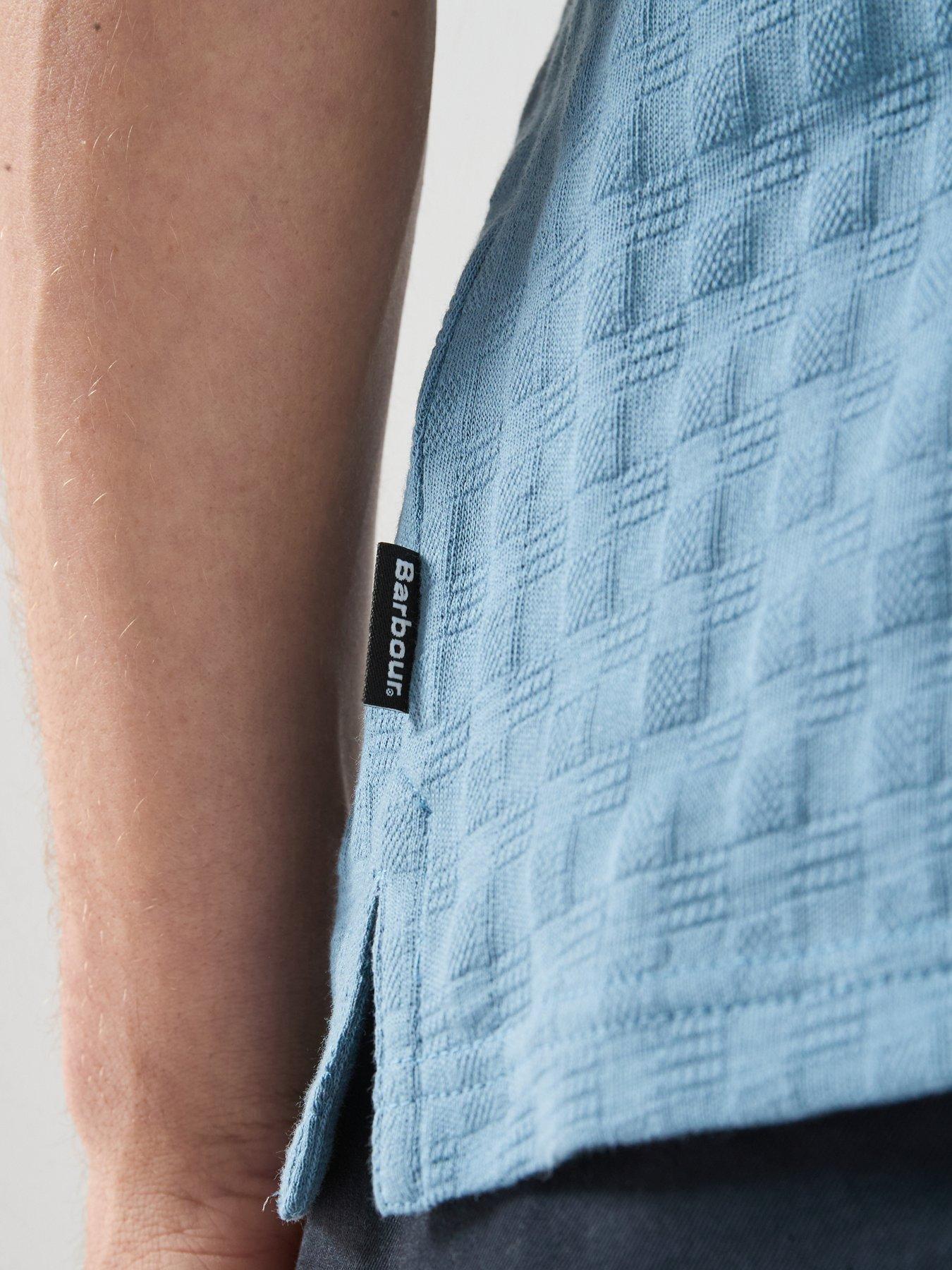Image 5 of 5 of Barbour Faversham Tailored Textured Polo Shirt - Light Blue