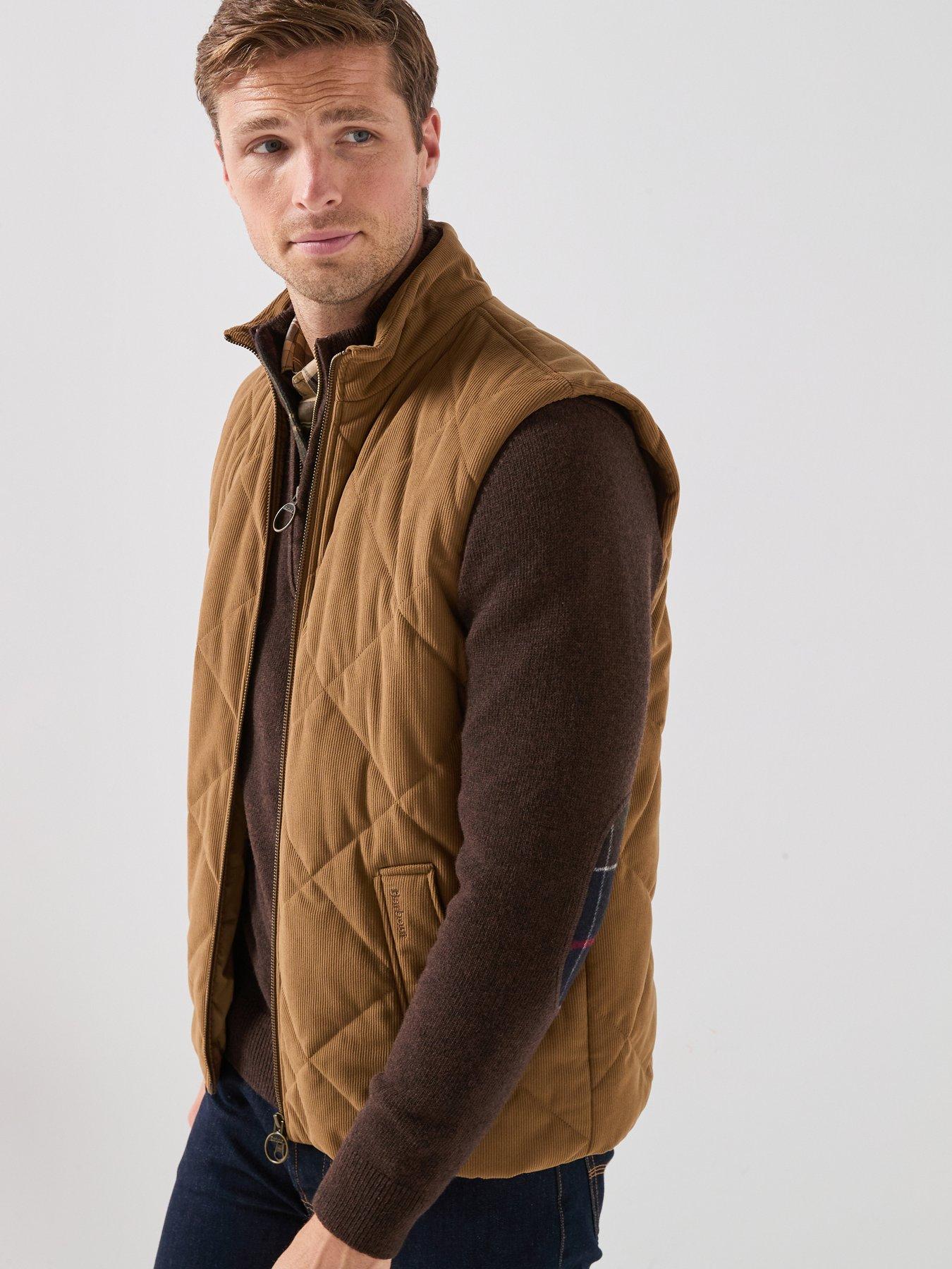 Image 6 of 6 of Barbour Mens Corden Quilted Zip Through Gilet - Beige