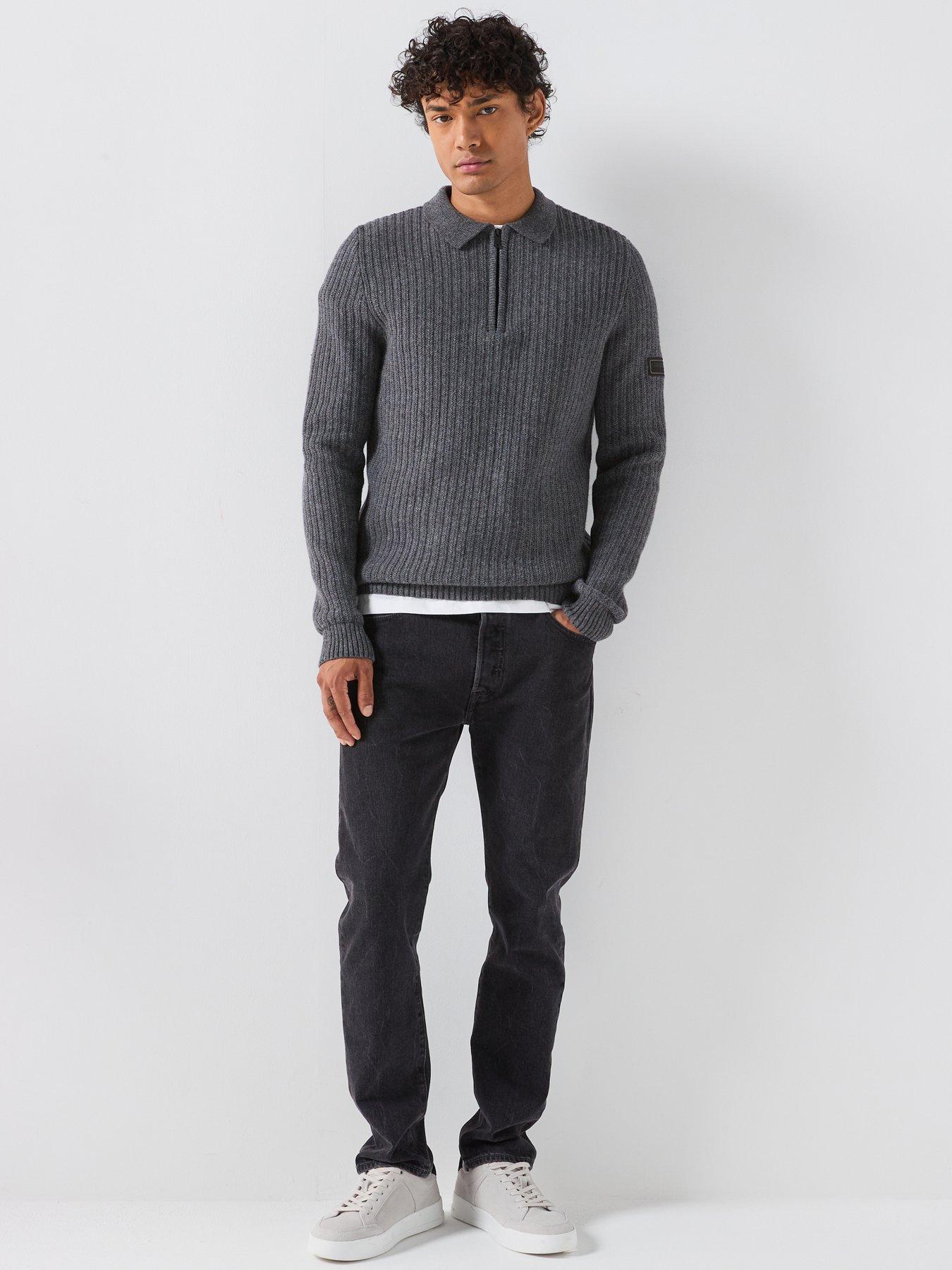 Image 3 of 6 of Barbour International Oxham Polo Zipped Knitted Jumper - Grey