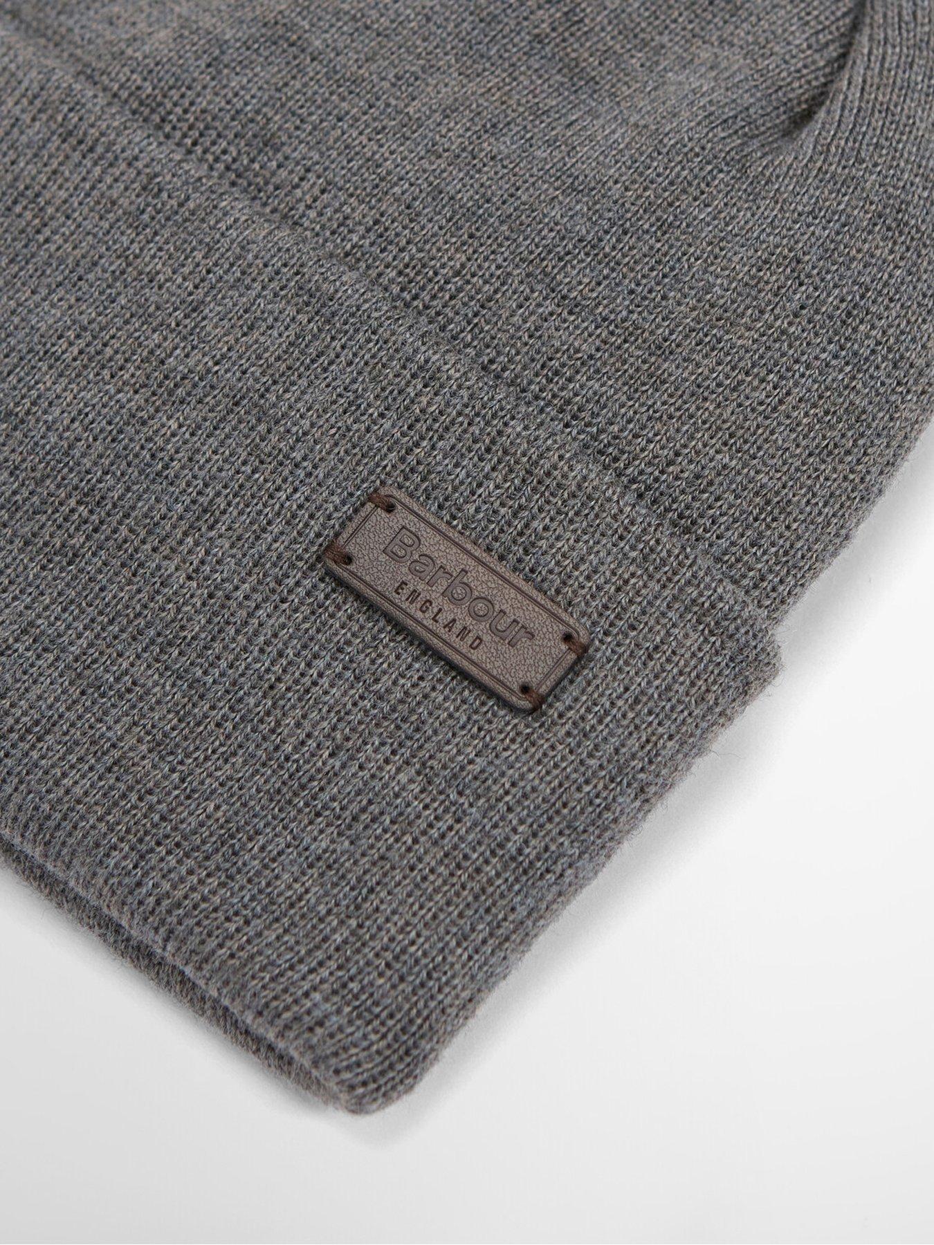 Image 3 of 4 of Barbour Mens Healey Soft Knit Beanie Hat - Grey