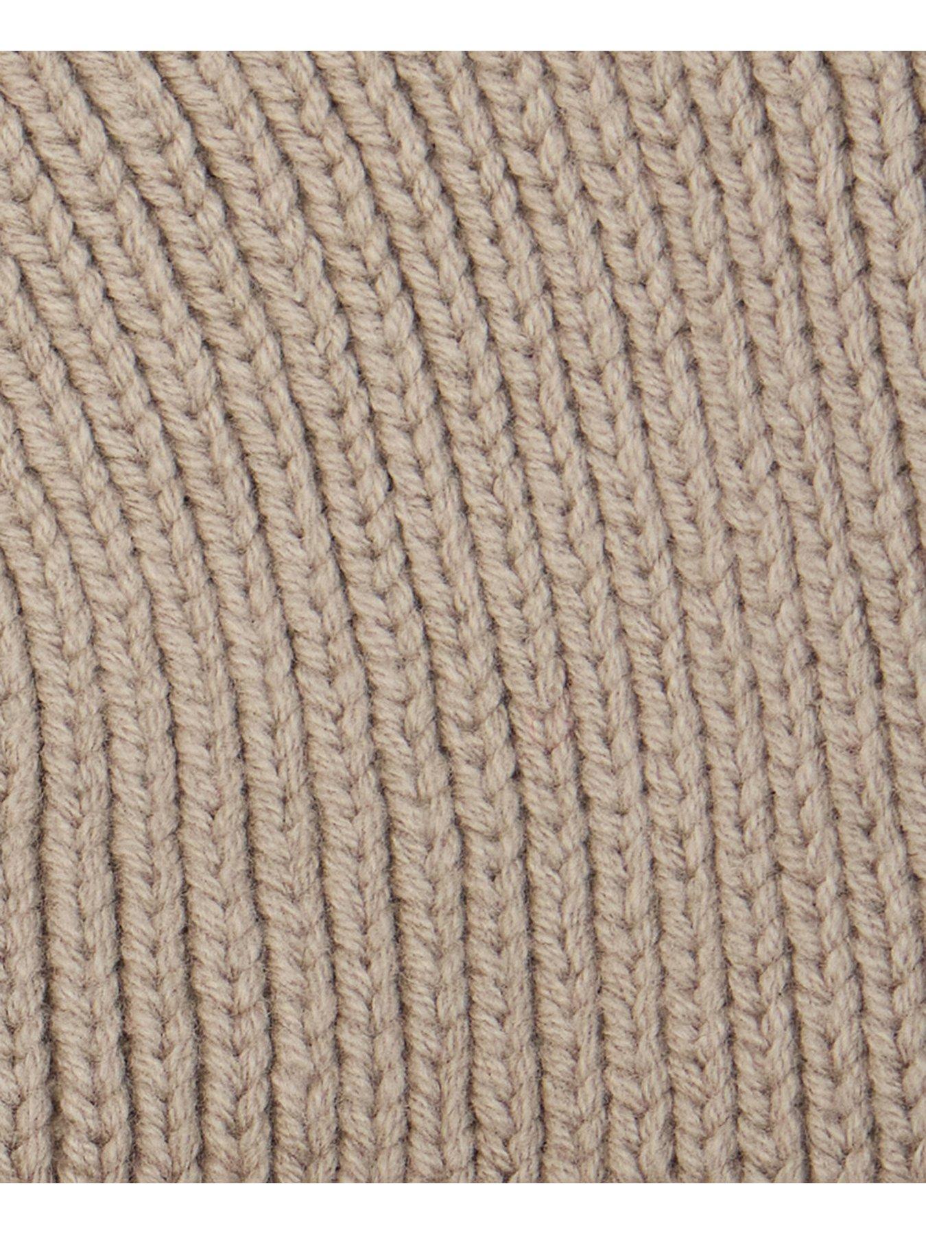 Image 4 of 4 of Barbour International Mens Rib-Knit Craywell Beanie Hat - Beige