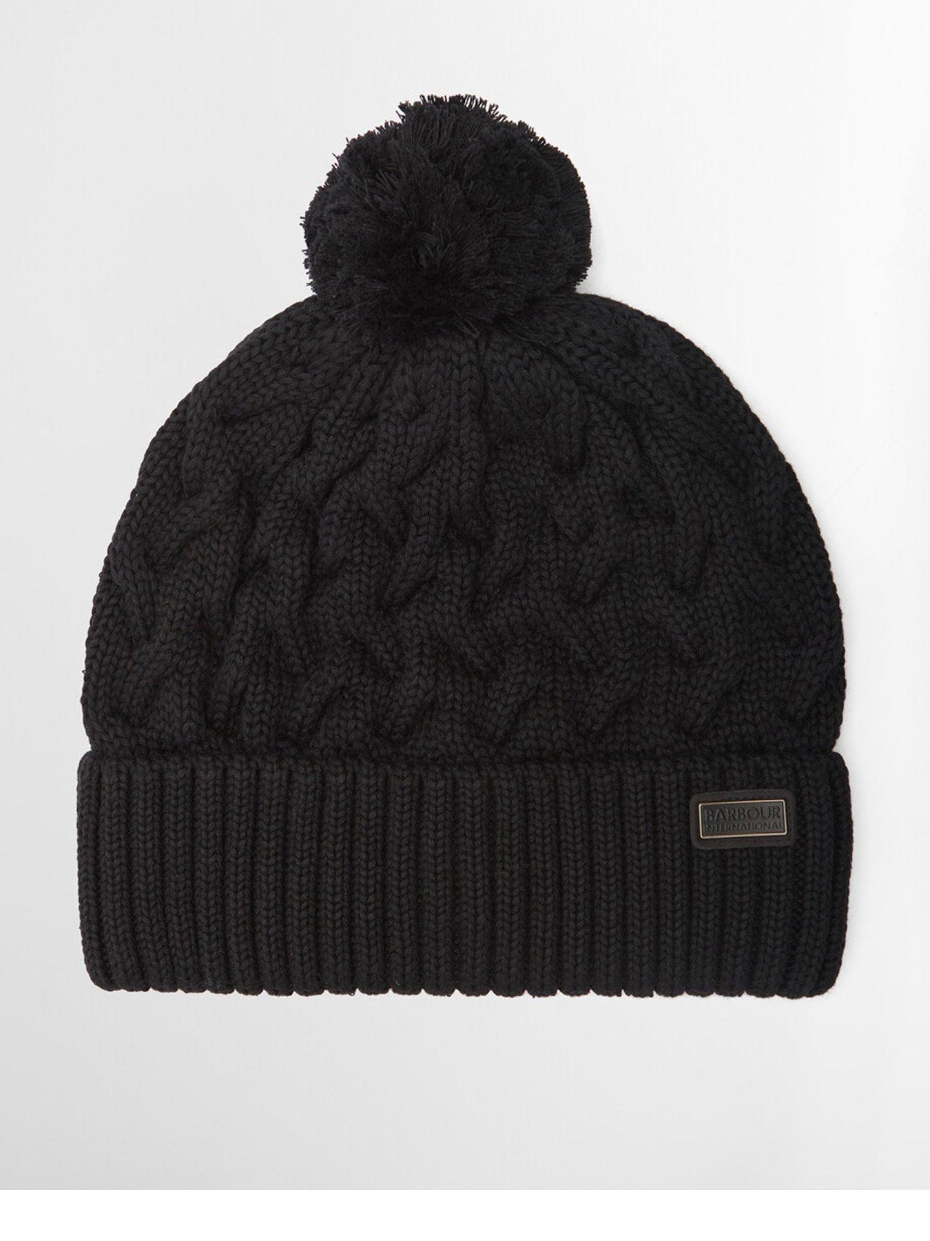 Image 1 of 4 of Barbour International International Drift Cable Beanie Hat - Black