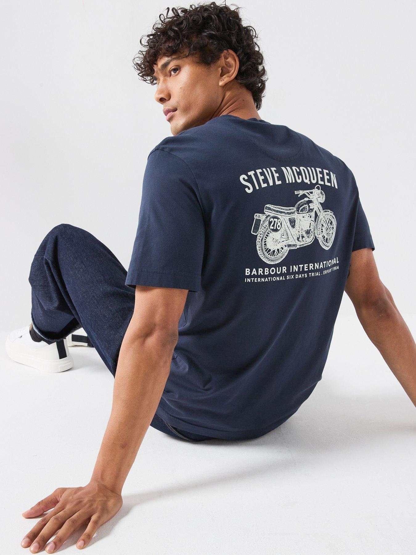 Barbour International Steve Mqueen Grange Back Graphic T-Shirt - Navy