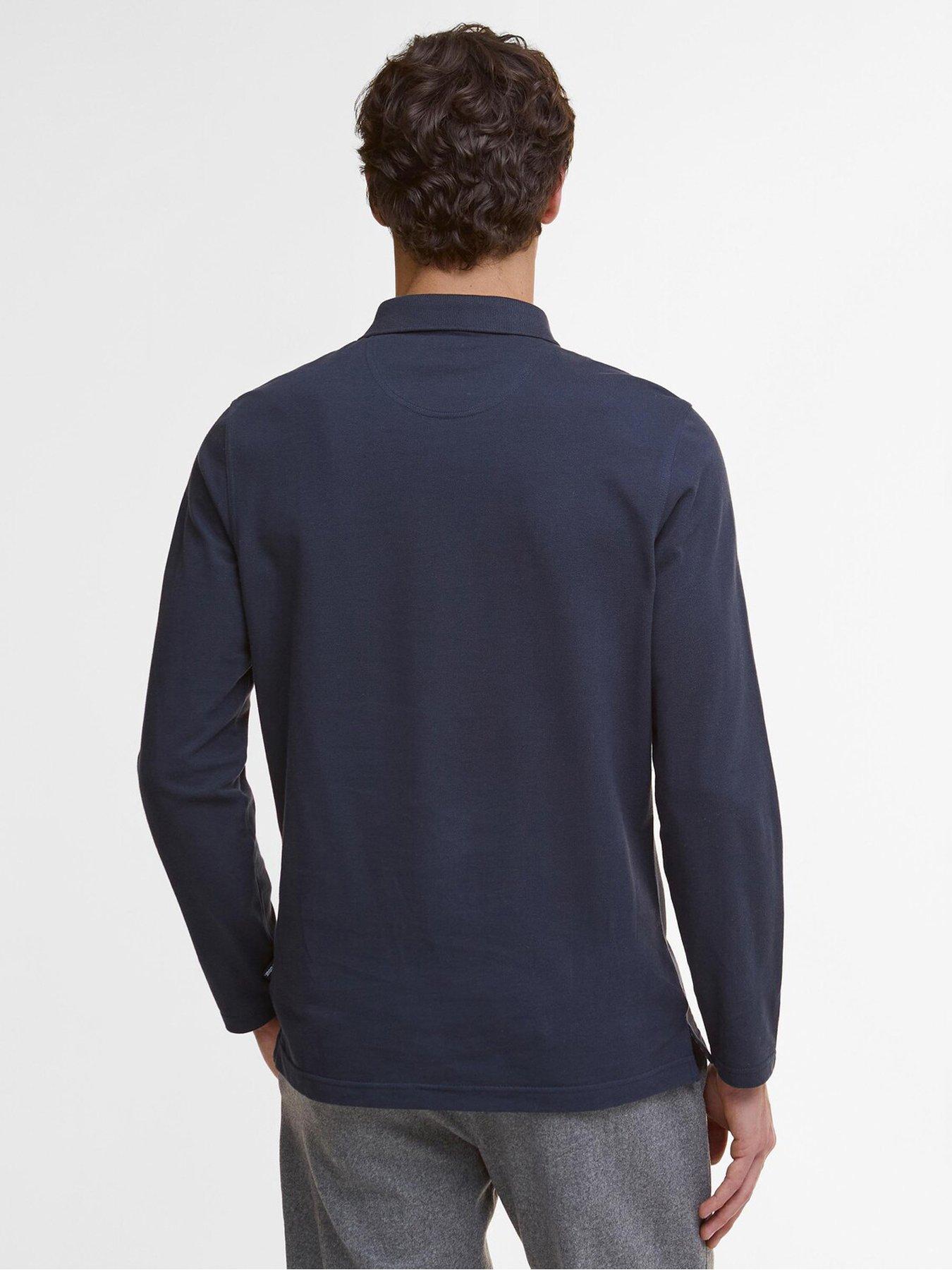 Image 2 of 6 of Barbour Blaine Tartan Long-Sleeved Polo Shirt - Navy