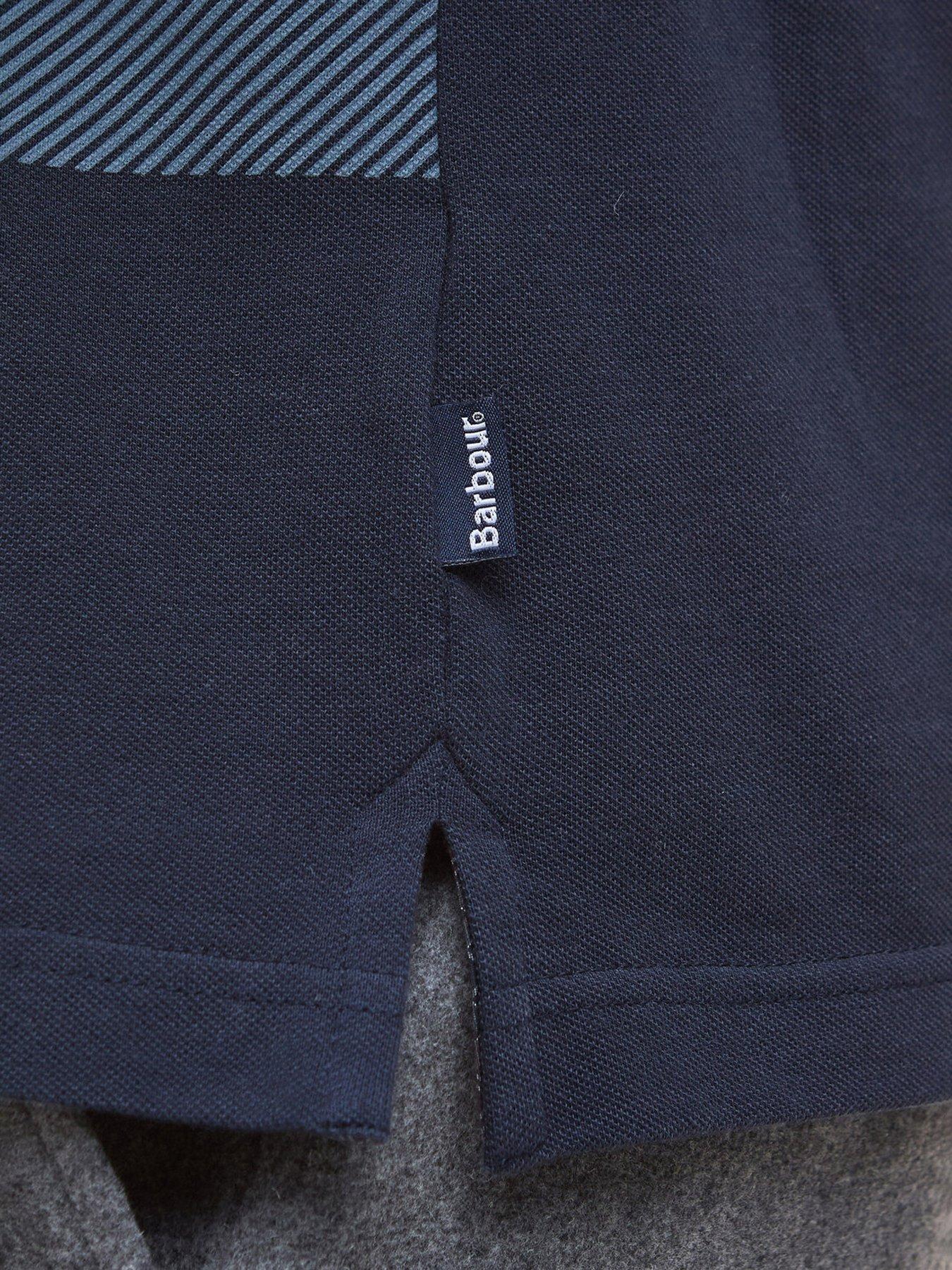 Image 6 of 6 of Barbour Blaine Tartan Long-Sleeved Polo Shirt - Navy