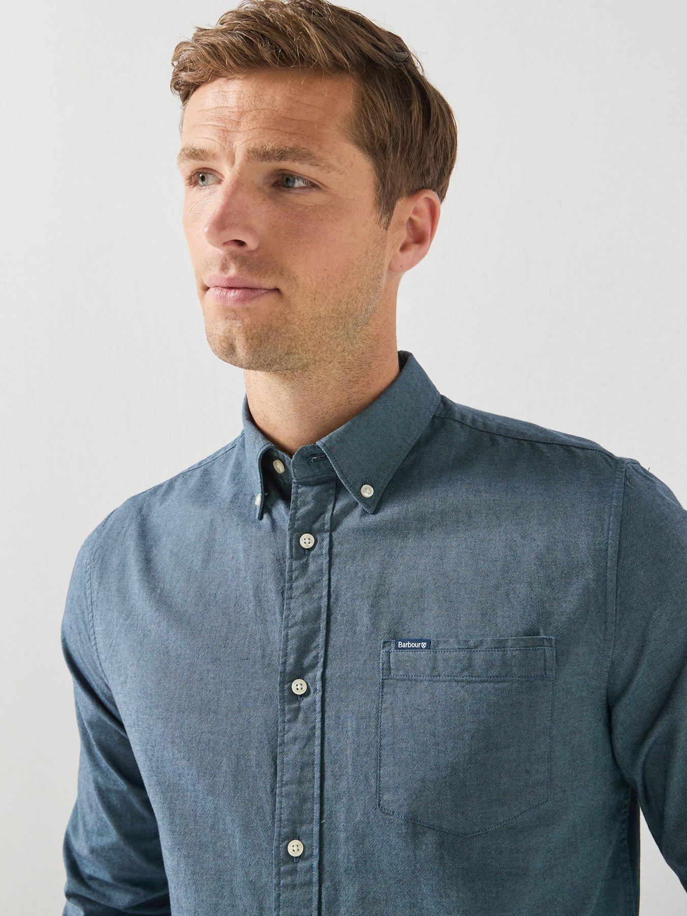 Image 4 of 5 of Barbour Marsden Tailored Oxford Shirt - Light Blue
