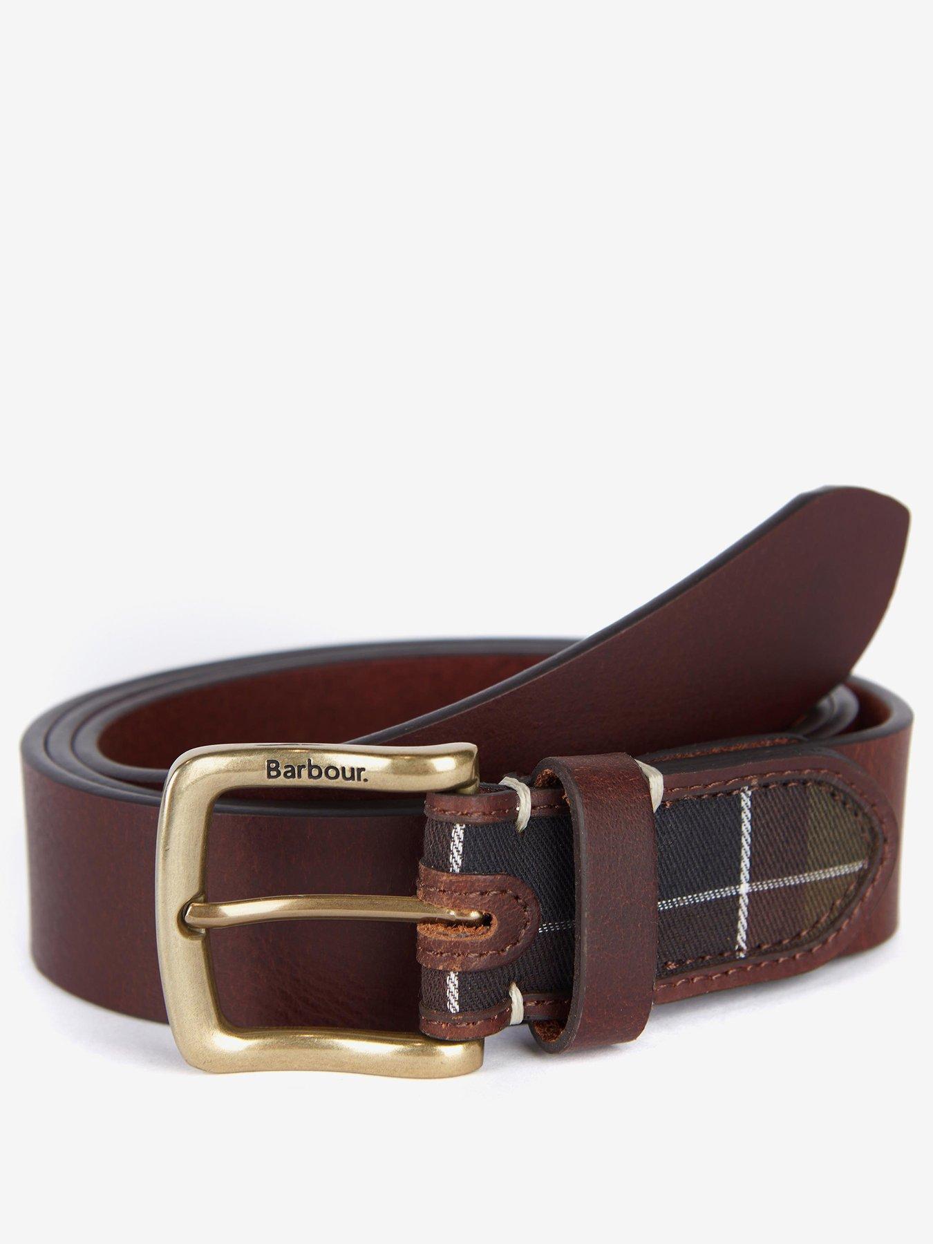 Image 4 of 4 of Barbour Tartan/Leather Belt - Brown