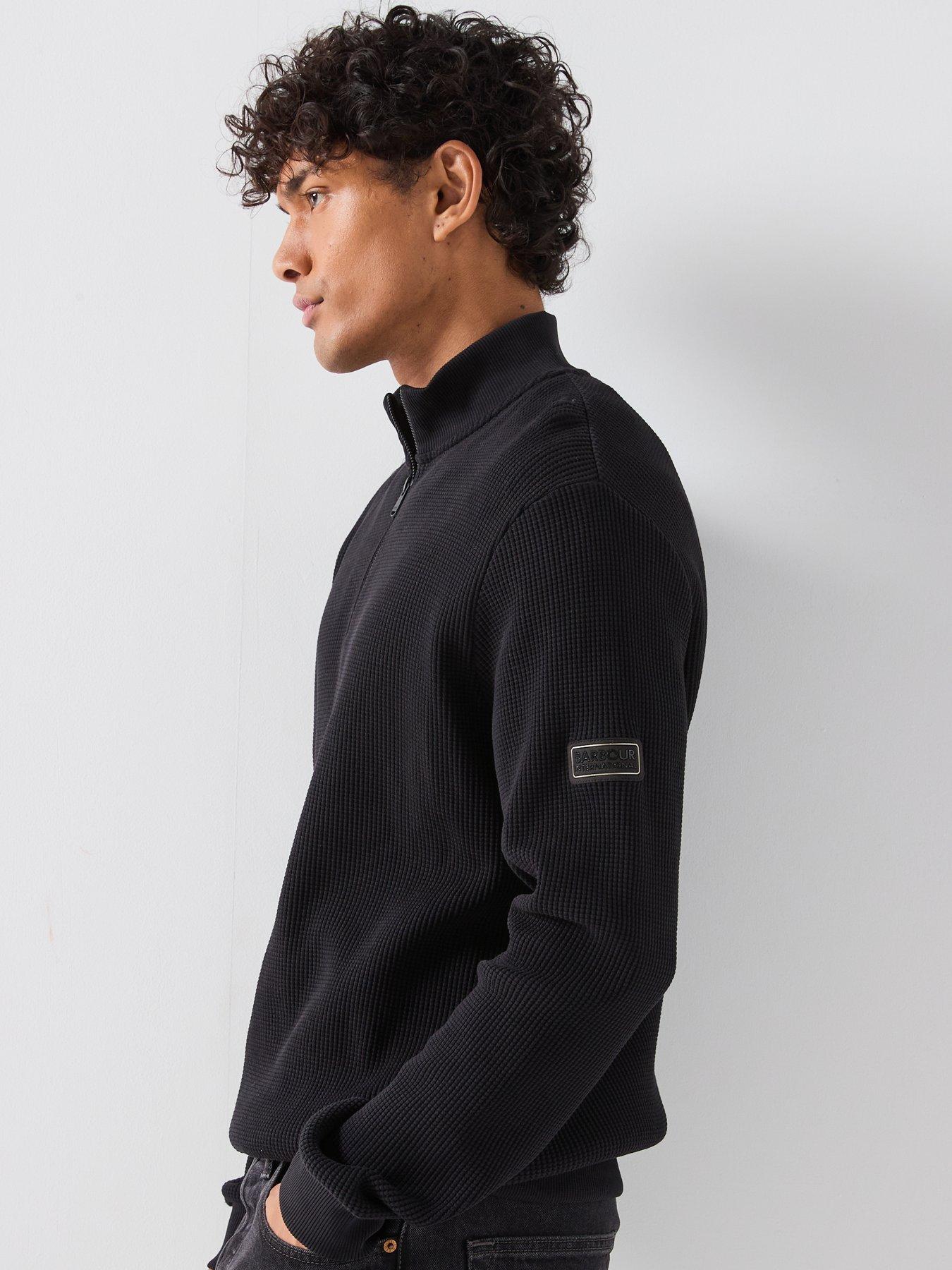 Image 5 of 6 of Barbour International Curve 1/4 Zip Sweat - Black