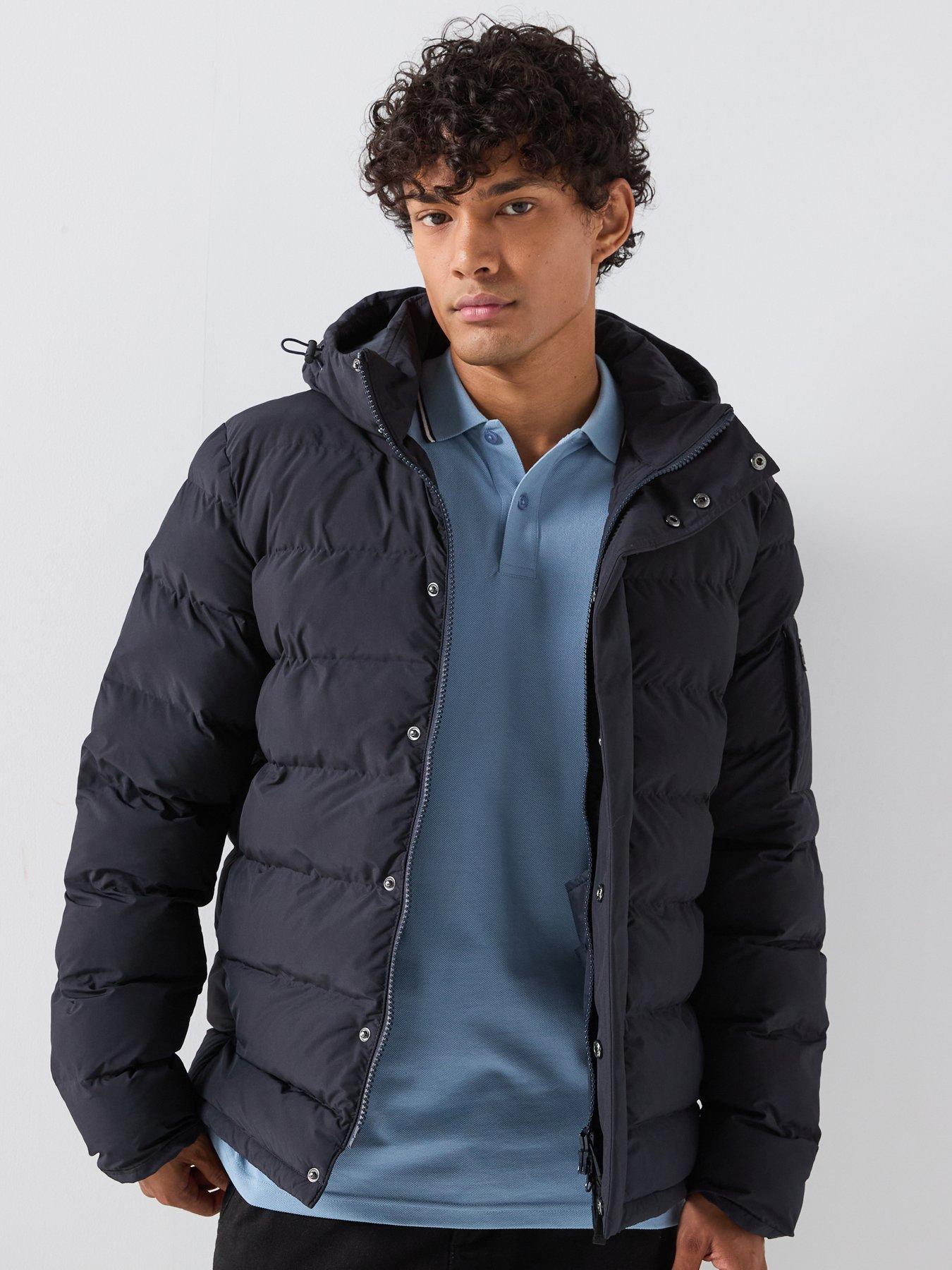 Image 1 of 6 of Barbour International Mens Daleson Hooded Padded Puffer Jacket - Navy