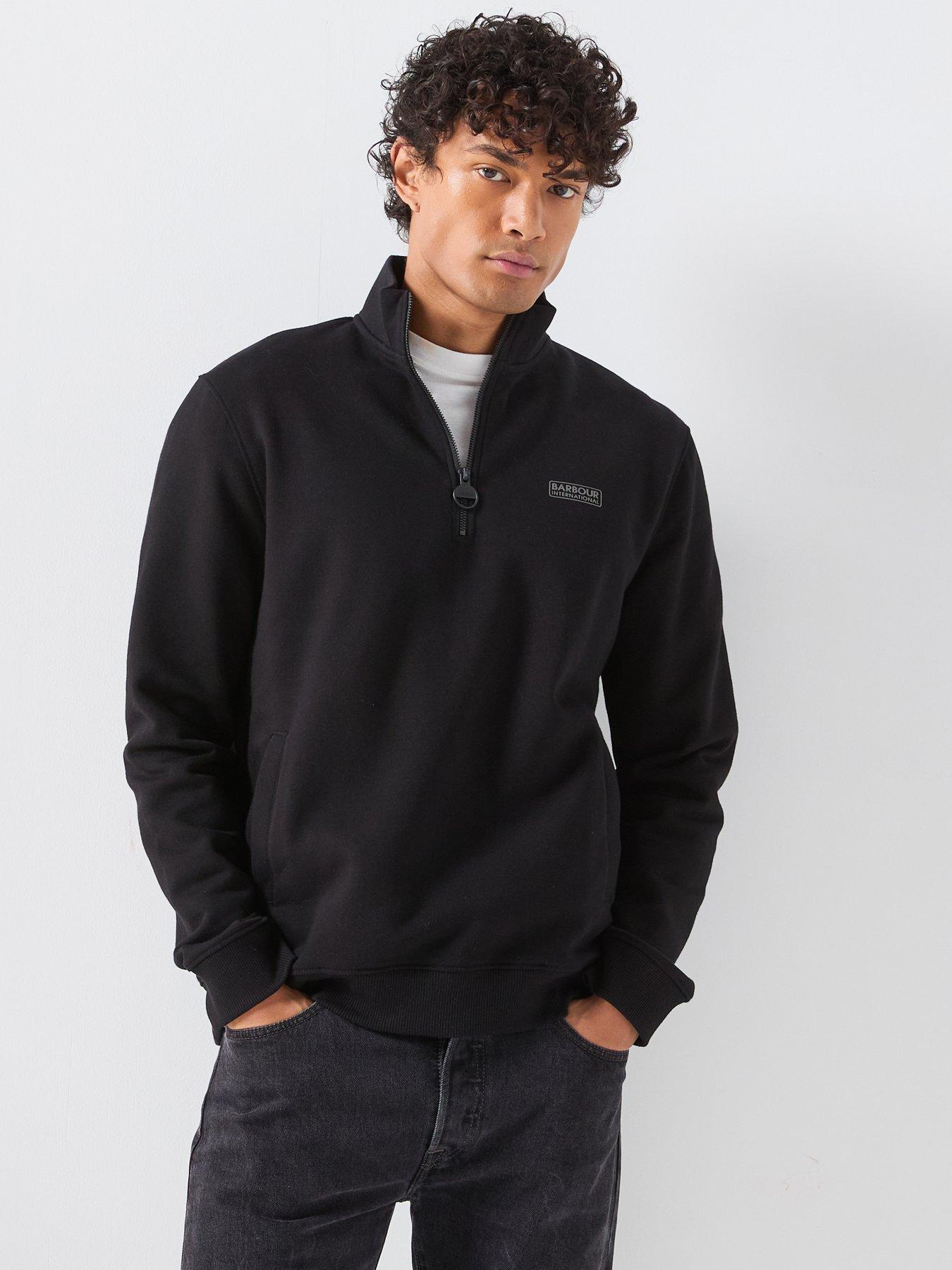 Barbour International International Essential 1/4 Zip Sweat - Black