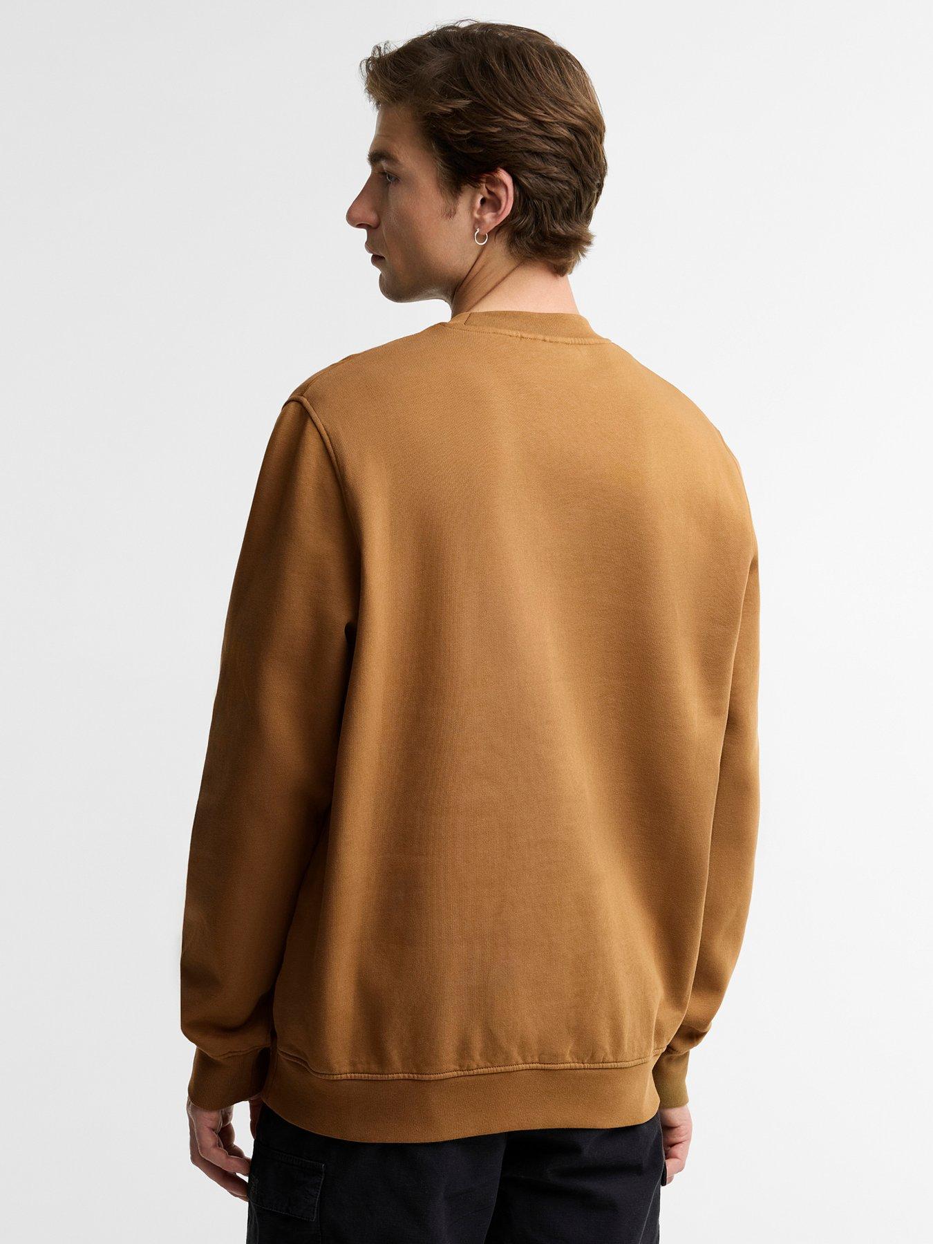 Image 2 of 5 of Barbour International Mens Logo Patch Crew Neck Sweatshirt - Brown