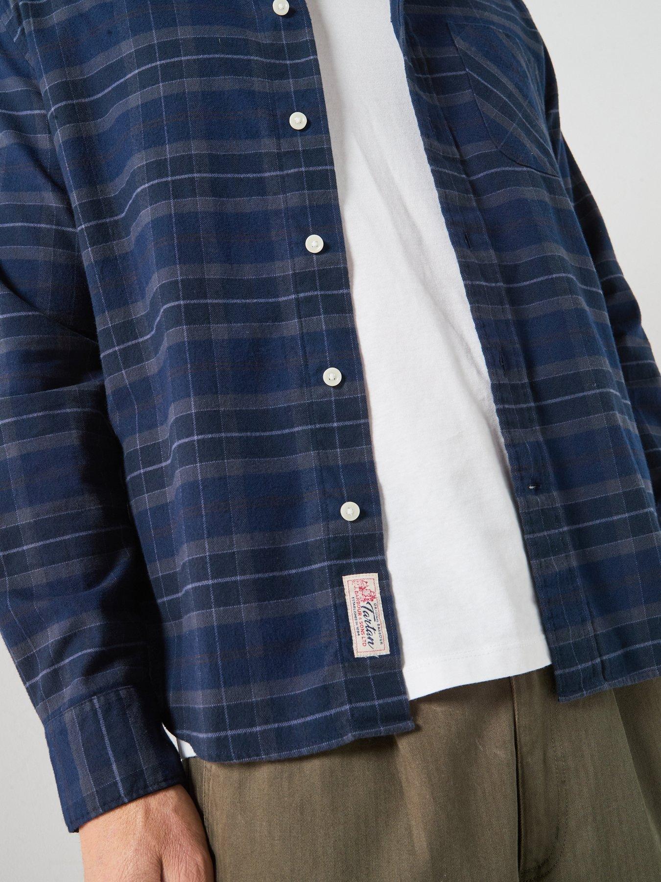 Image 4 of 6 of Barbour Mineral Tartan Regular Fit Shirt - Navy