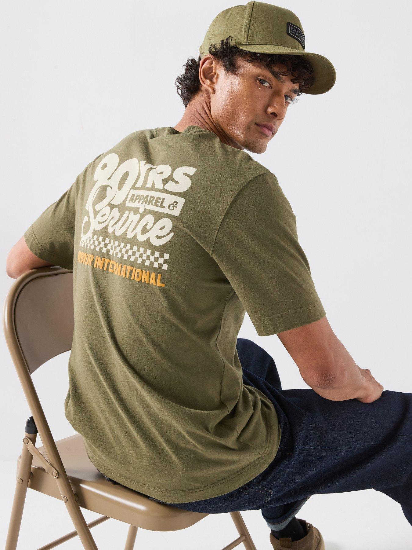 Image 1 of 6 of Barbour International International Herman Back Graphic Relaxed T-Shirt - Green