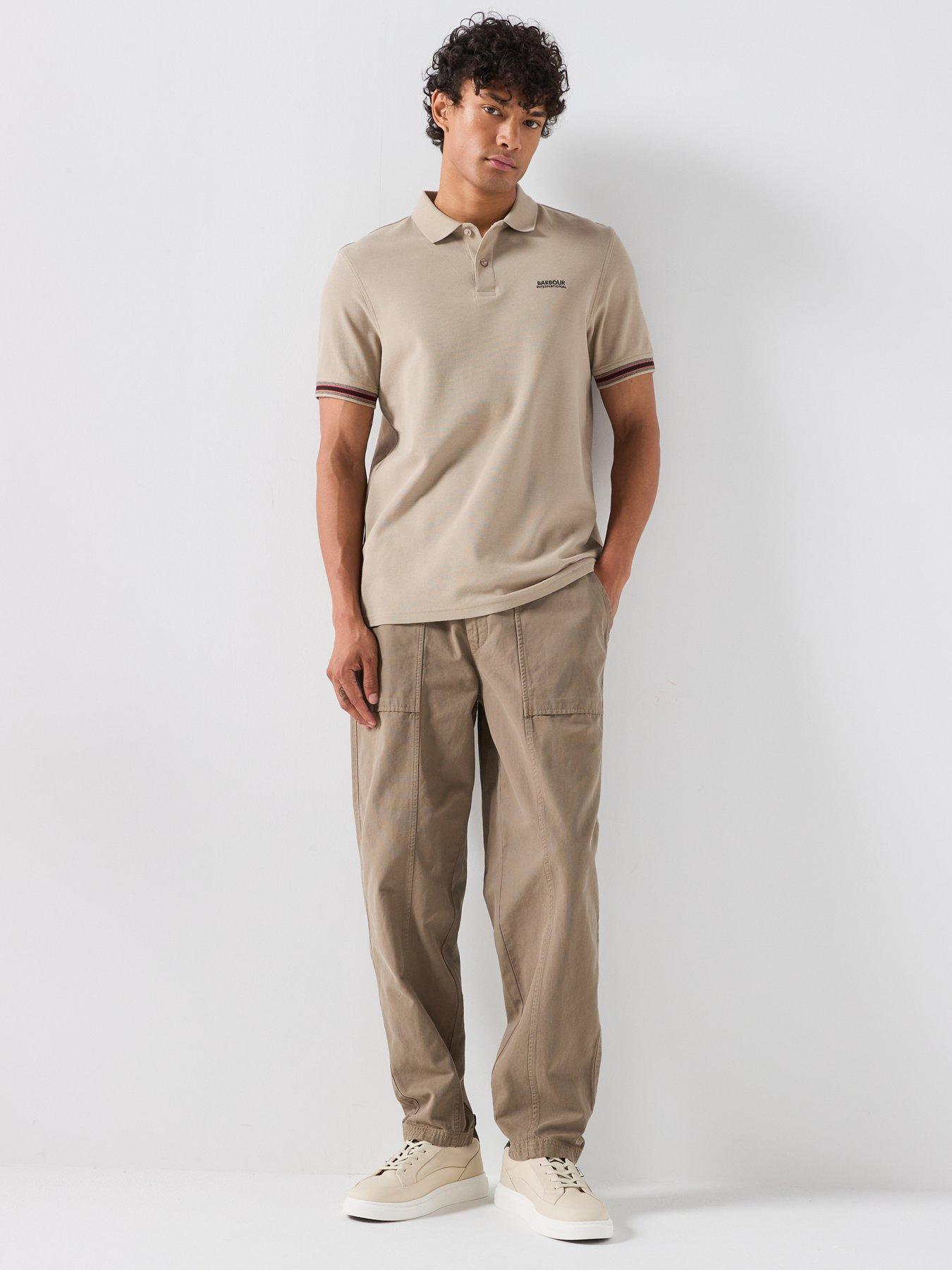 Image 3 of 6 of Barbour International Horseferry Tipped Sleeve Polo Shirt - Cream