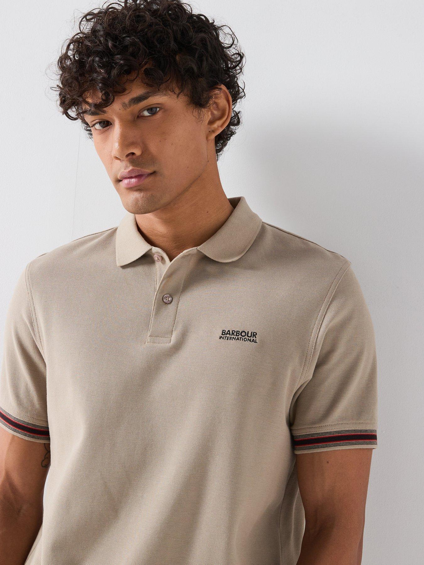 Image 5 of 6 of Barbour International Horseferry Tipped Sleeve Polo Shirt - Cream