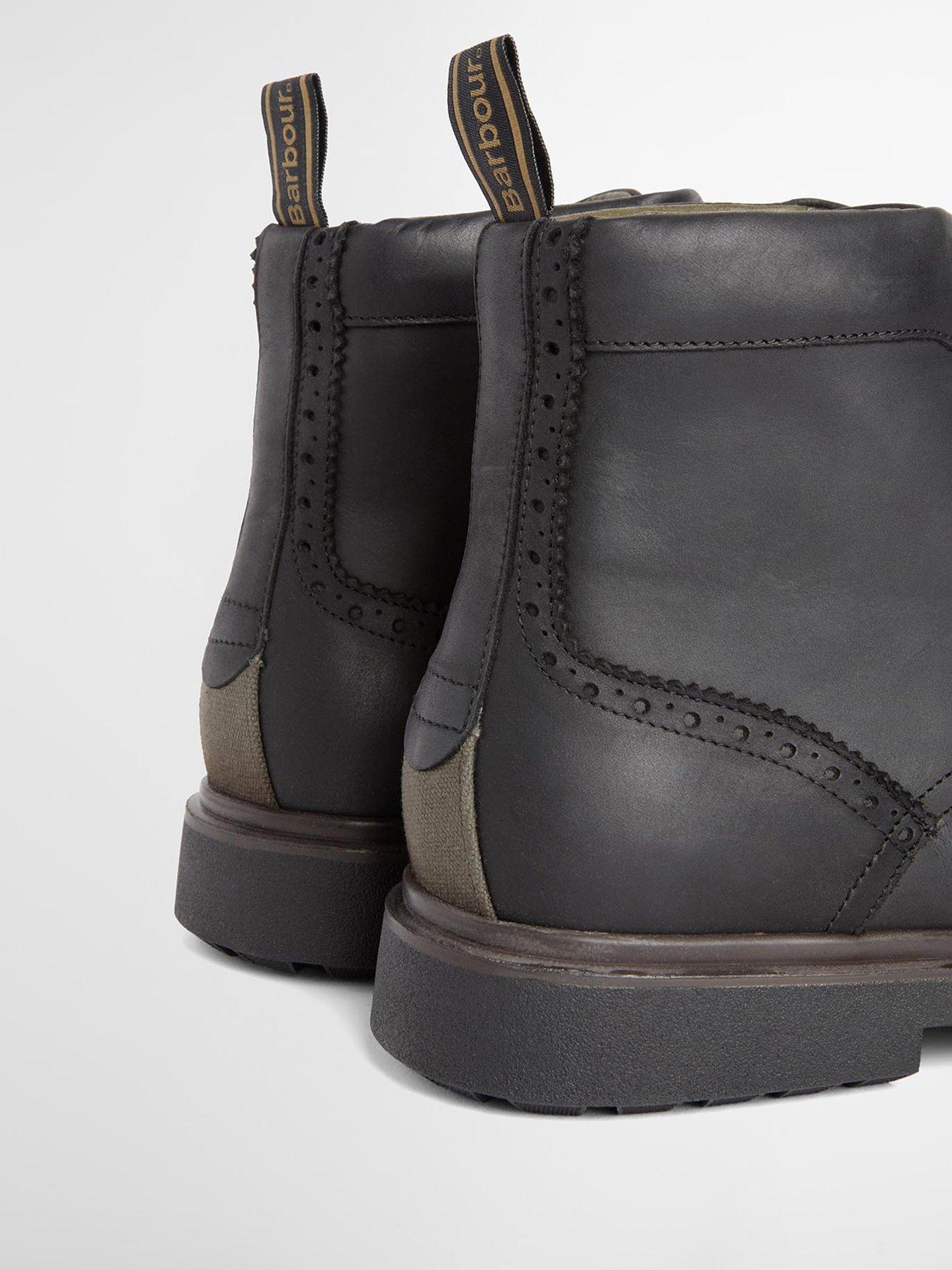 Image 5 of 5 of Barbour Mens Barmoor Lace-Up Brogue Ankle Boots - Black