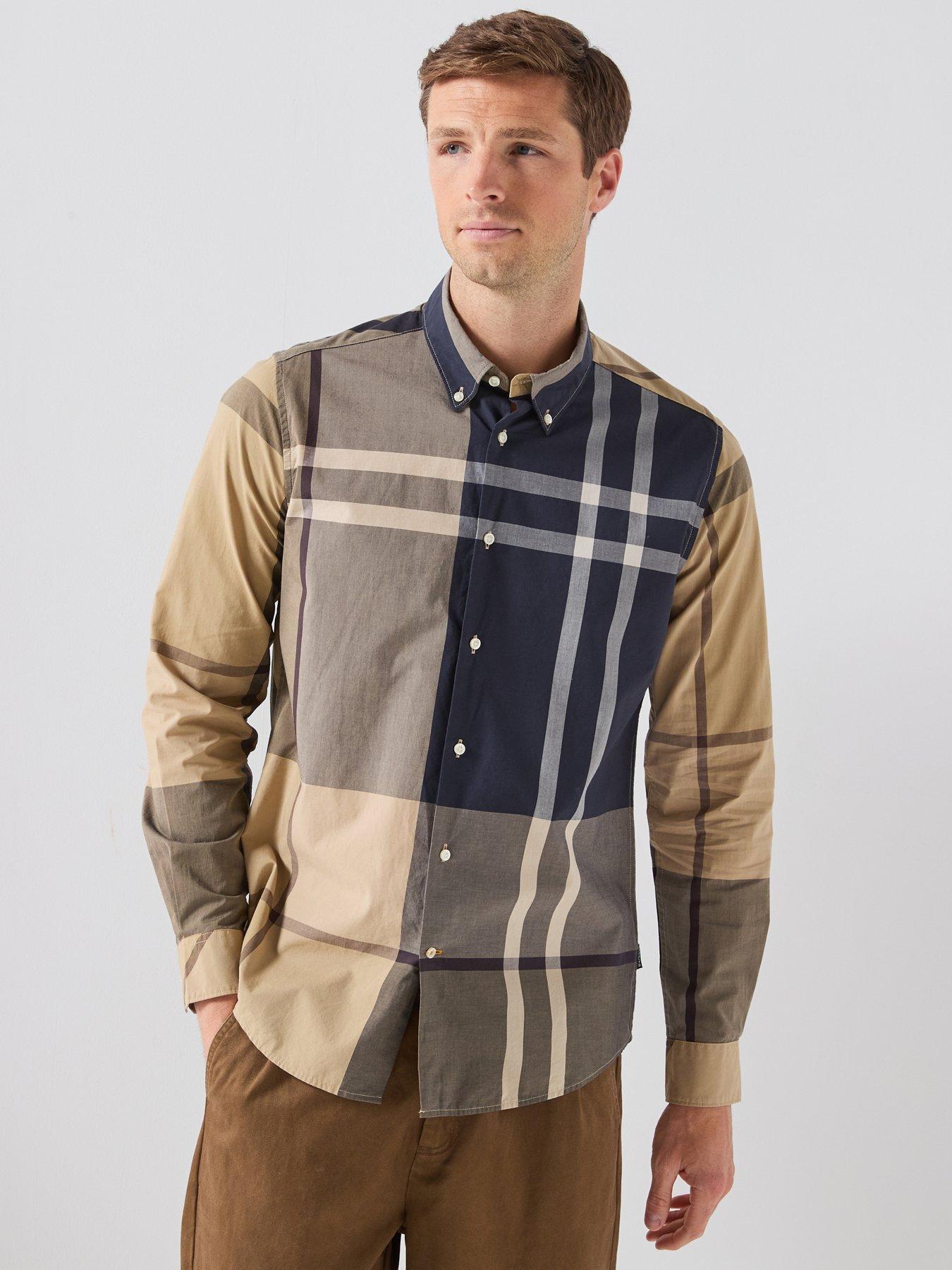 Barbour Large Birchwood Tartan Dunoon Tailored Shirt - Beige