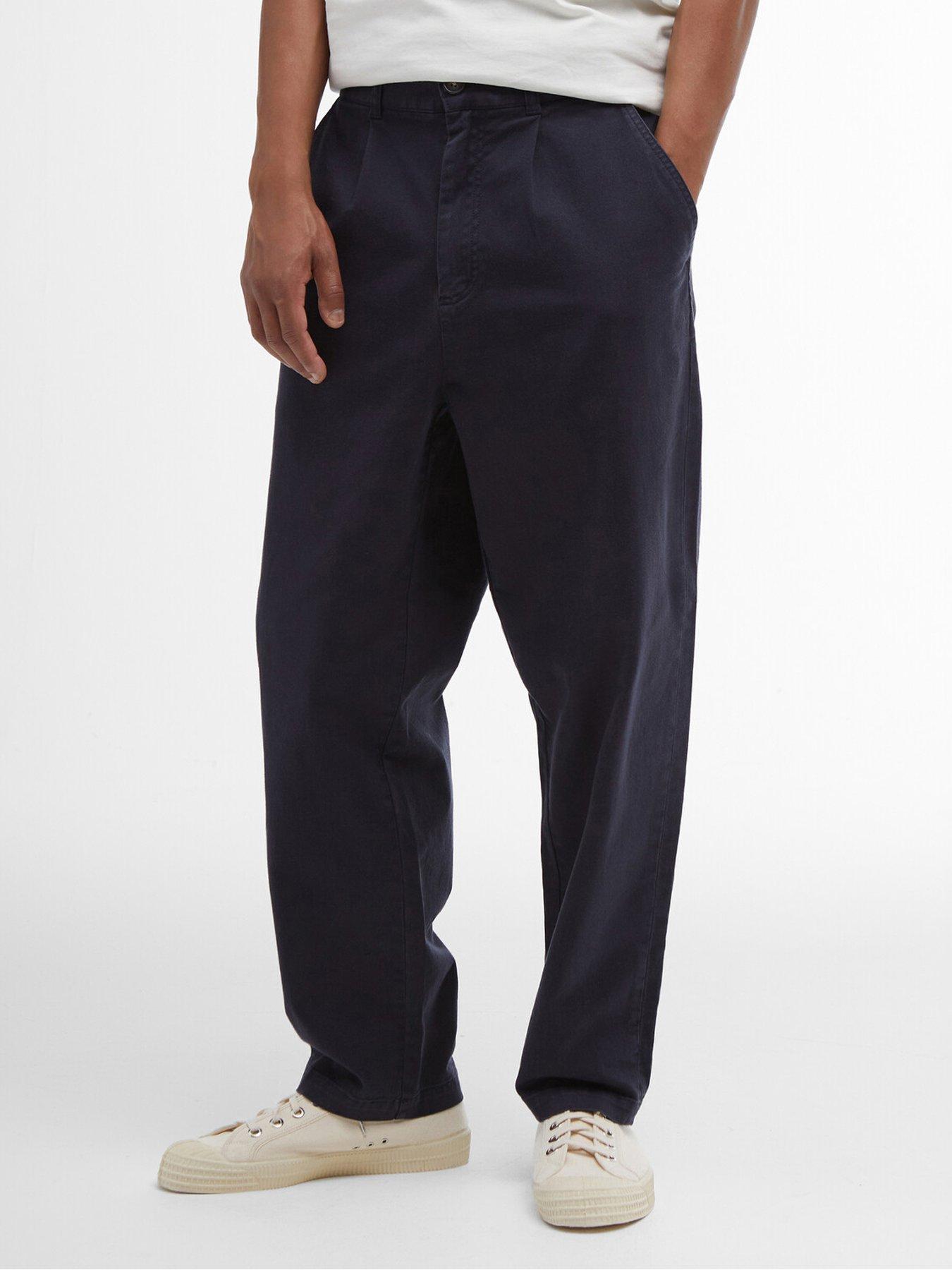 Barbour Washed Stretch Twill Relaxed Fit Trousers - Navy