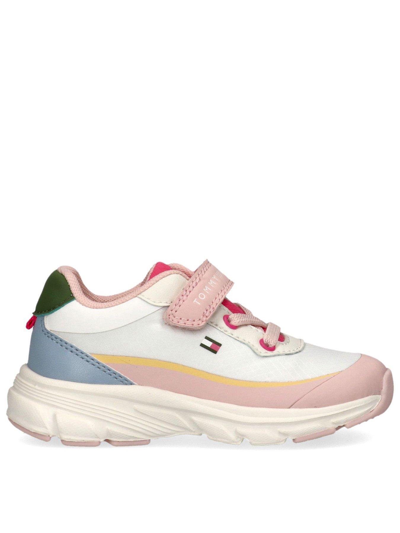 Image 1 of 5 of Tommy Hilfiger Girls' Low Cut Trainers with Lace Up Front and Hook and Loop Fastening - Multi