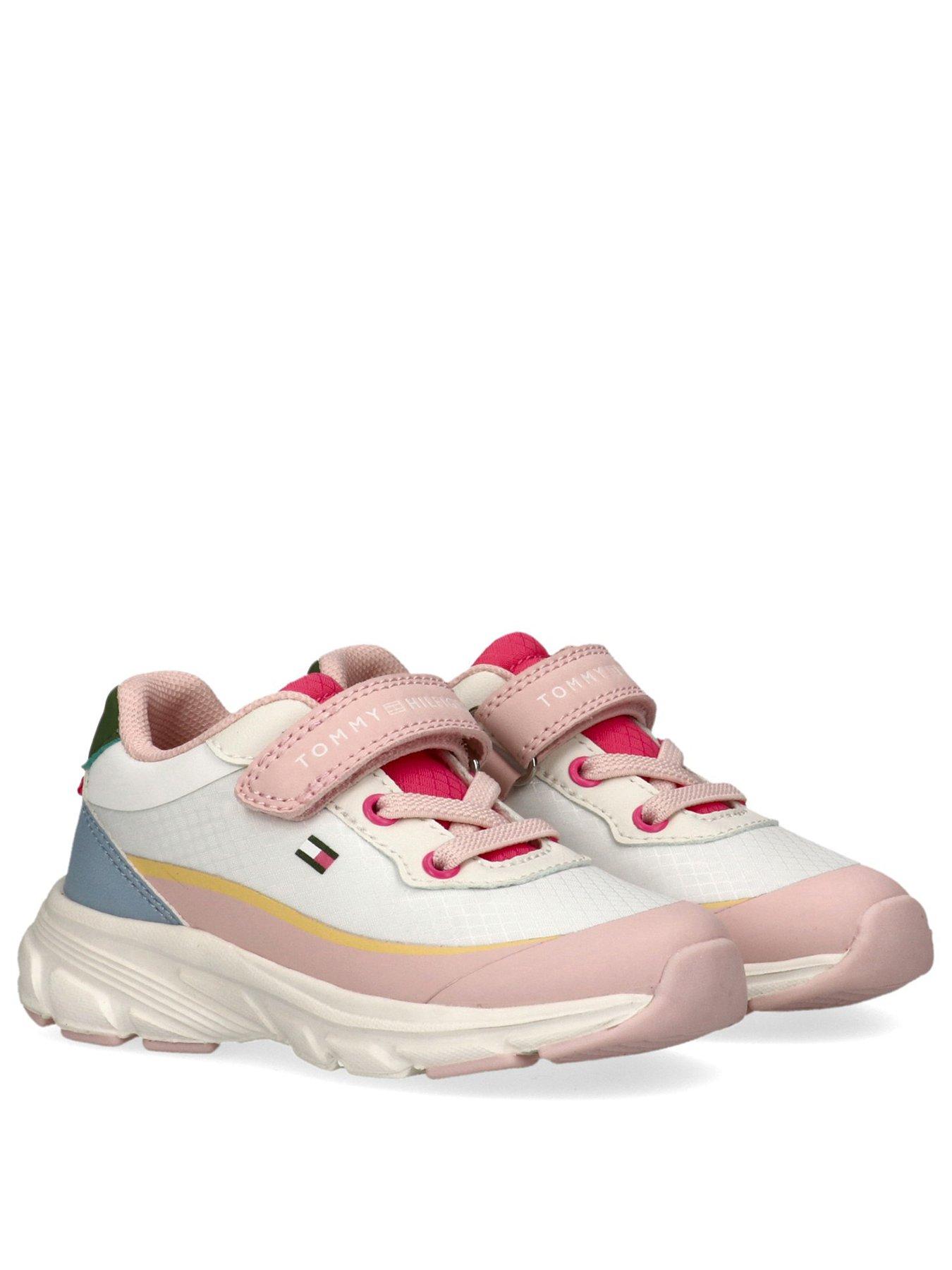 Image 2 of 5 of Tommy Hilfiger Girls' Low Cut Trainers with Lace Up Front and Hook and Loop Fastening - Multi