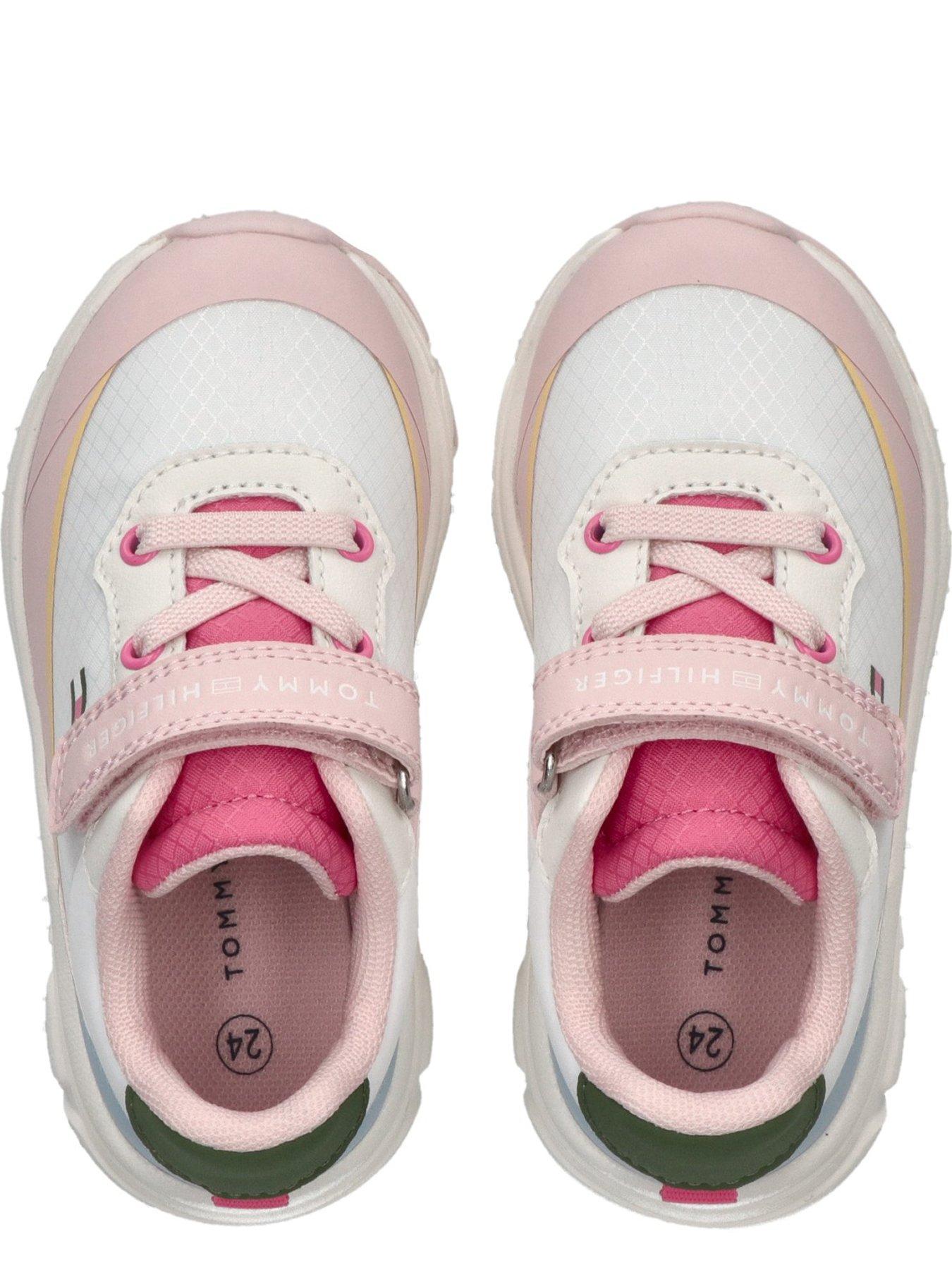 Image 4 of 5 of Tommy Hilfiger Girls' Low Cut Trainers with Lace Up Front and Hook and Loop Fastening - Multi