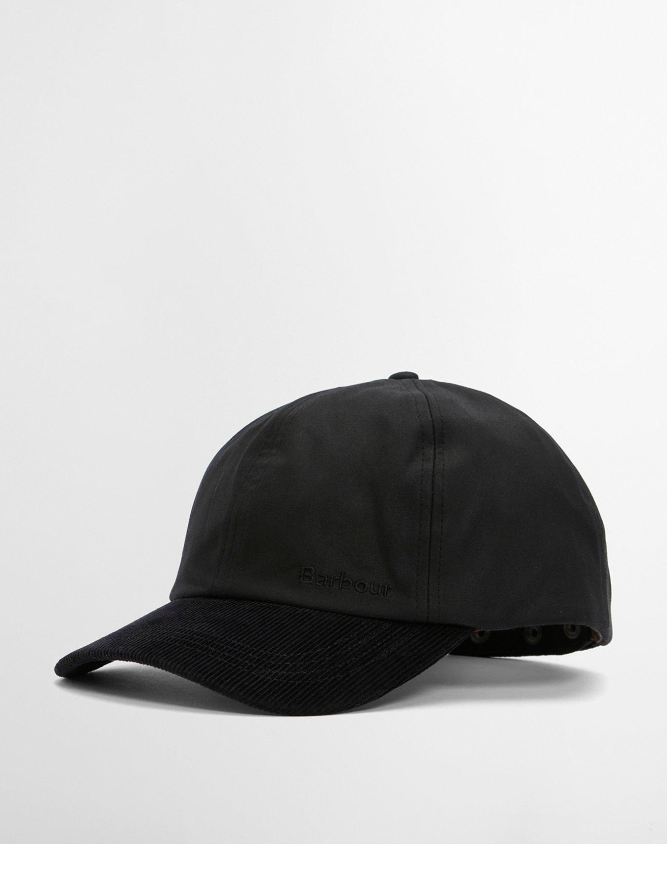 Barbour Men's Ashby Waxed Sports Cap with Adjustable Back Strap - Black