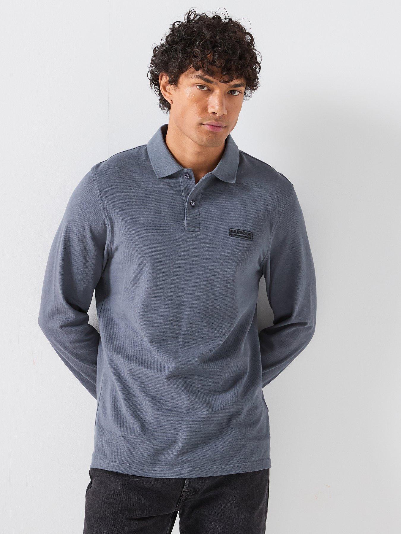Barbour International Long Sleeve Polo Shirt - Grey