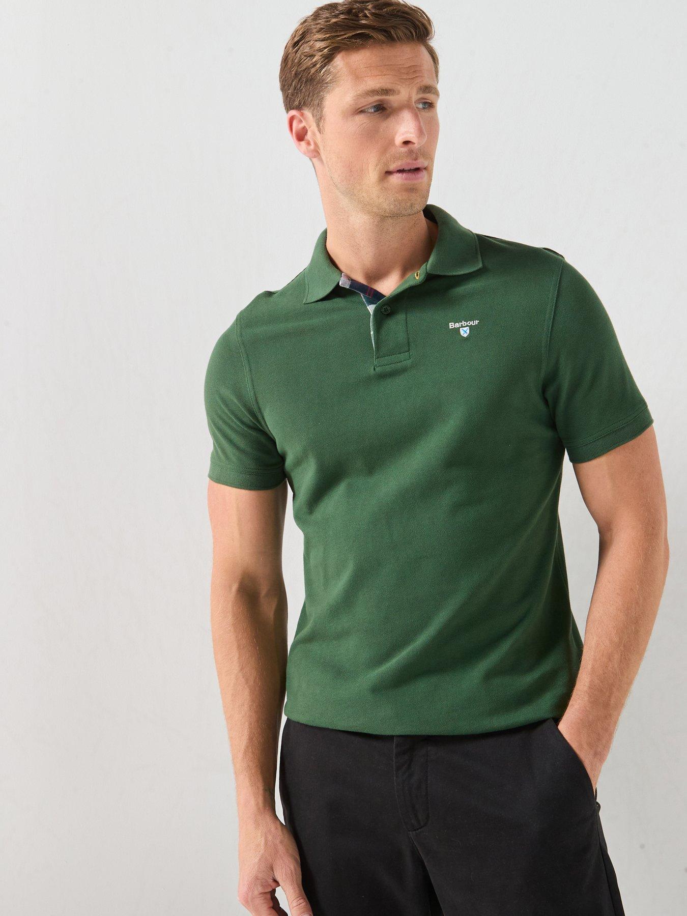 Barbour Tartan Pique Polo Short Sleeve Shirt - Green