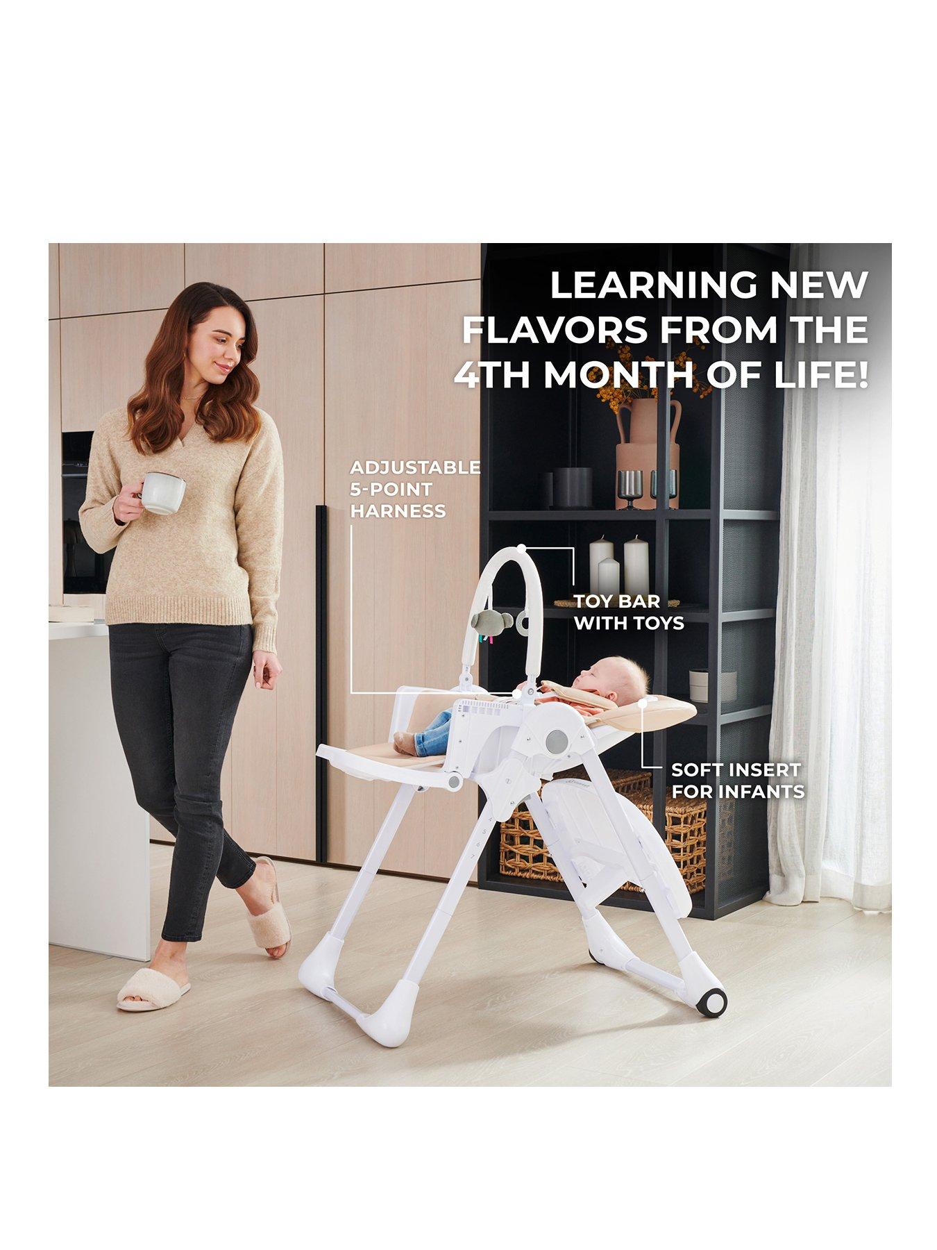 Image 2 of 8 of Kinderkraft Tummie Folding Feeding Highchair- BEIGE