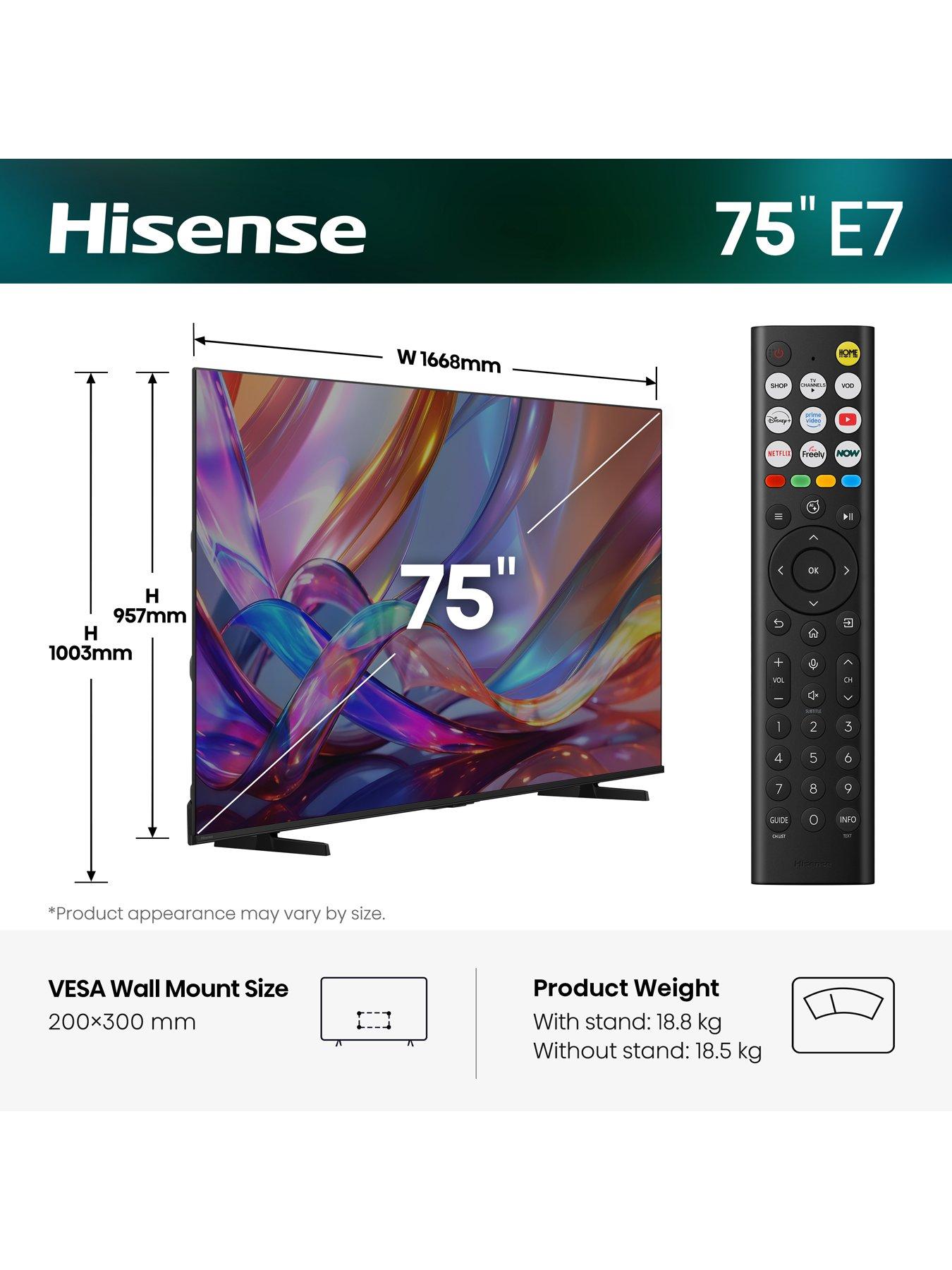 Image 2 of 7 of Hisense Hisense 75" E7 QLED Smart TV 75E7STUK