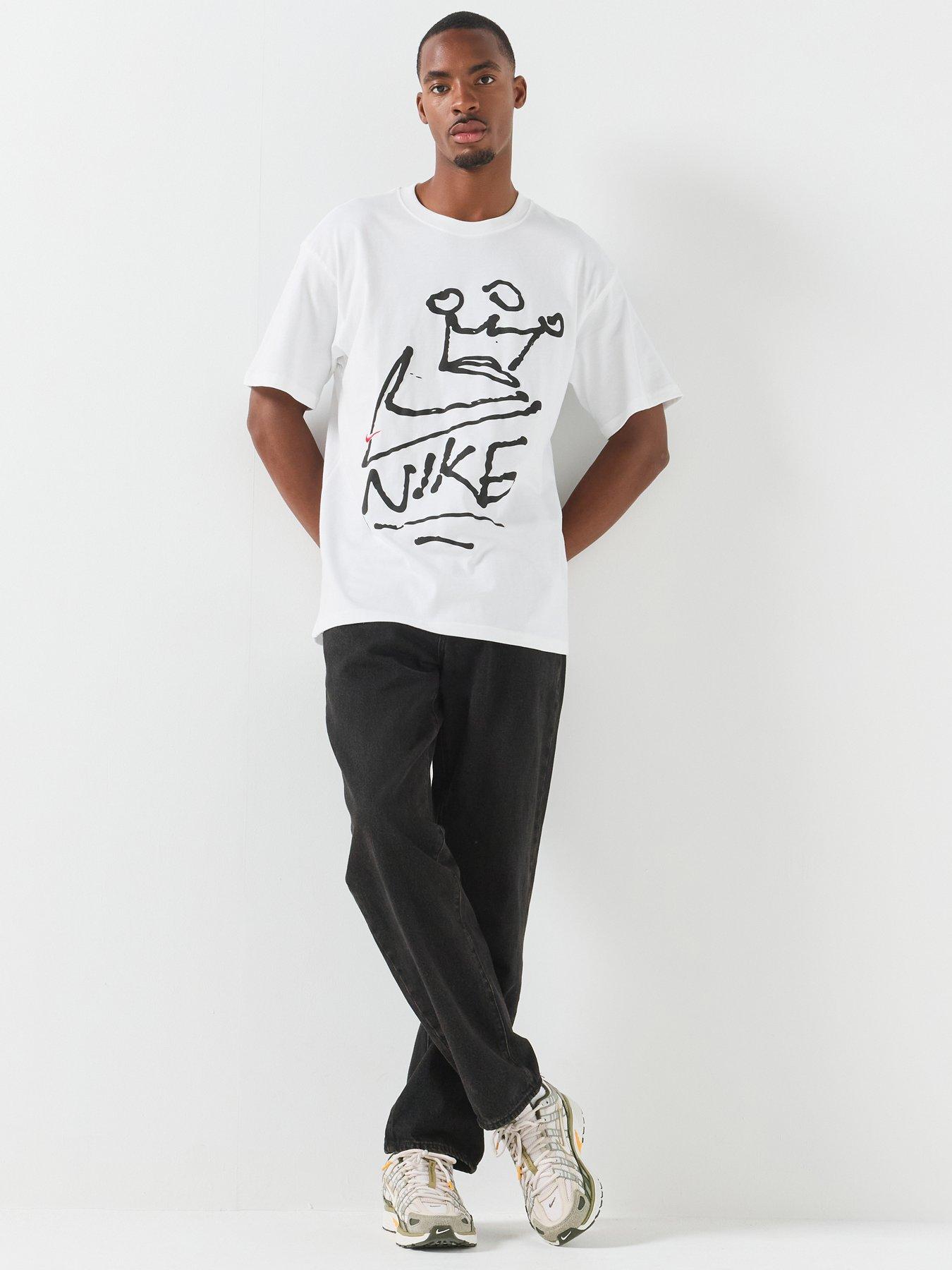 Image 1 of 6 of Nike Mens Loose Fit Graphic T-Shirt - White