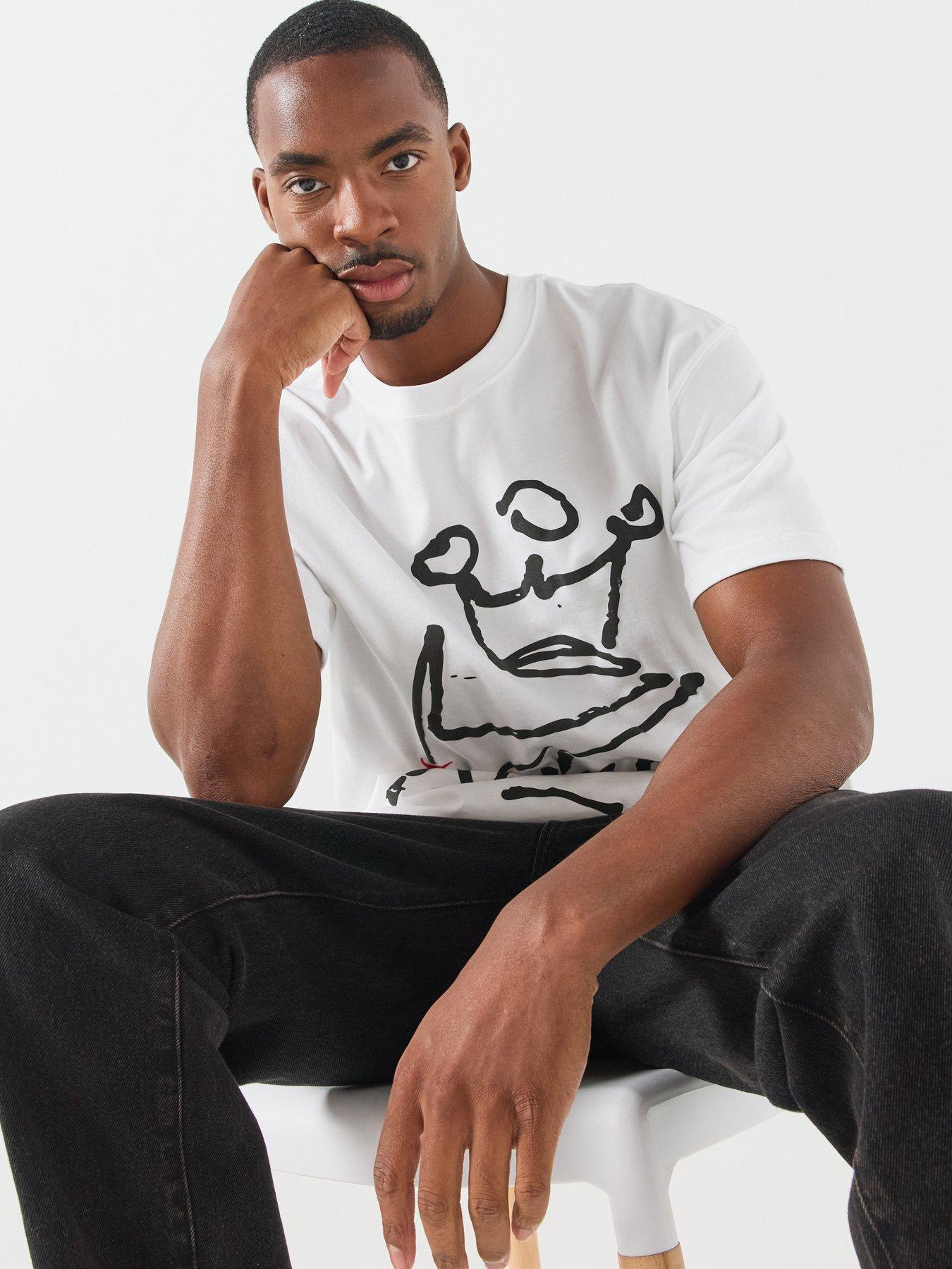 Image 4 of 6 of Nike Mens Loose Fit Graphic T-Shirt - White