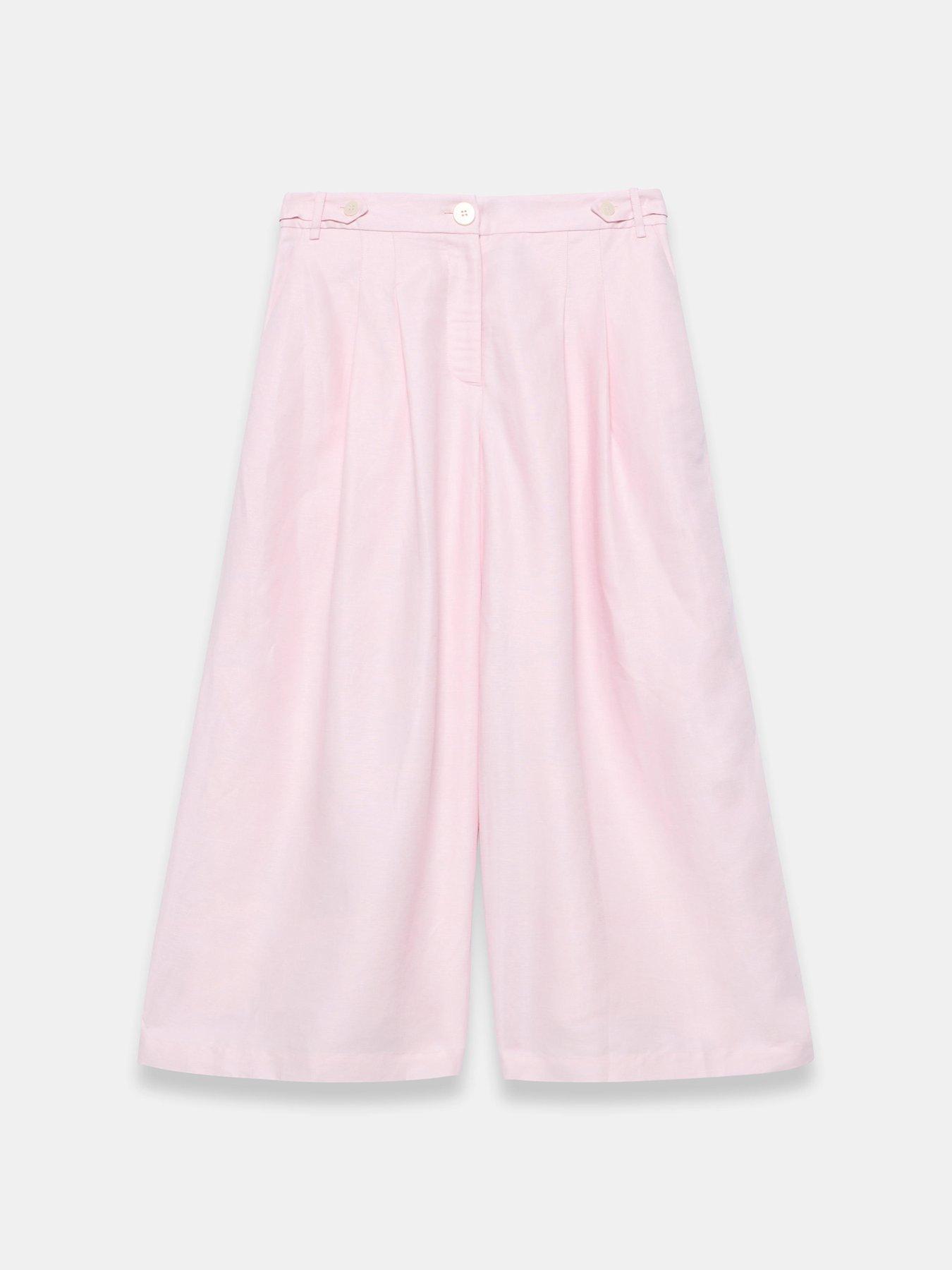 Image 5 of 6 of Mint Velvet Linen Crop Trouser - Pink